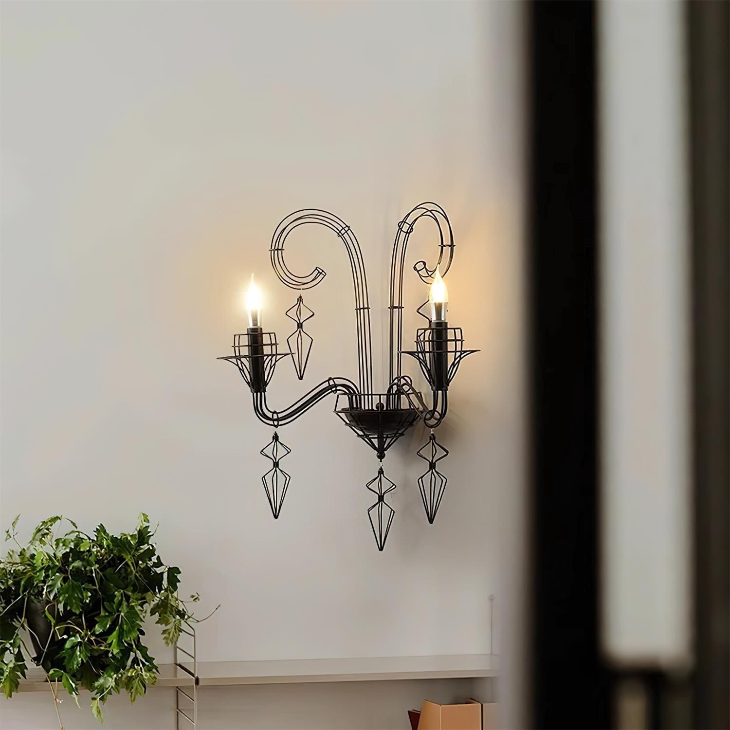 Baroque Applique Murale Sculpturale en Fil