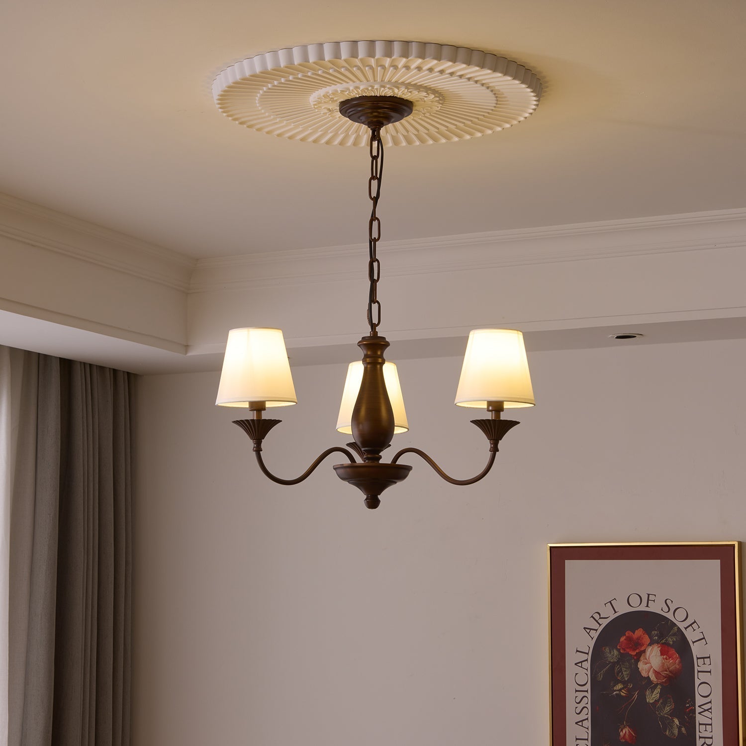 Aurora Lustre Vintage à Abat-jour en Tissu