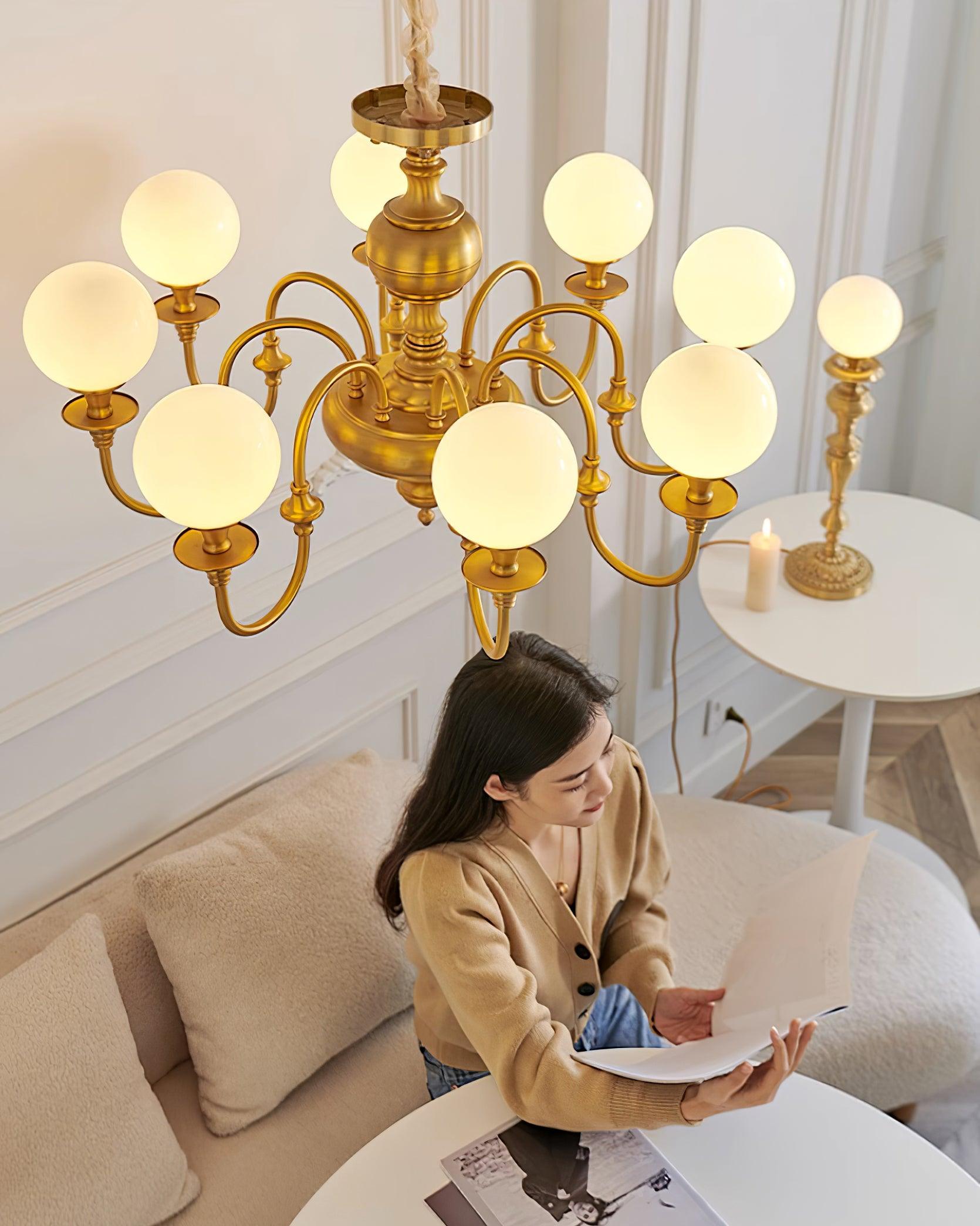Beatty Lustre Globe en Laiton Bras