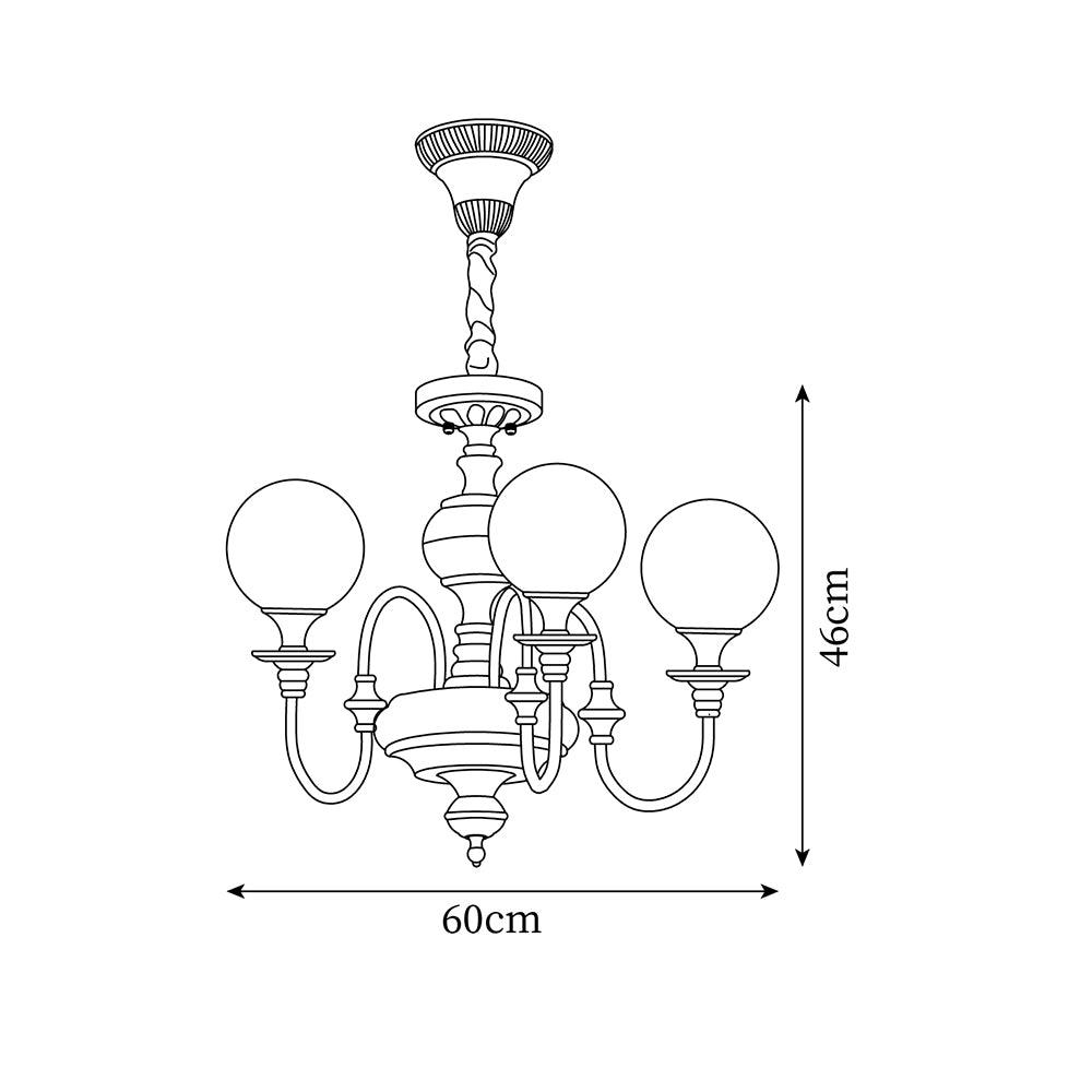 Beatty Lustre Globe en Laiton Bras