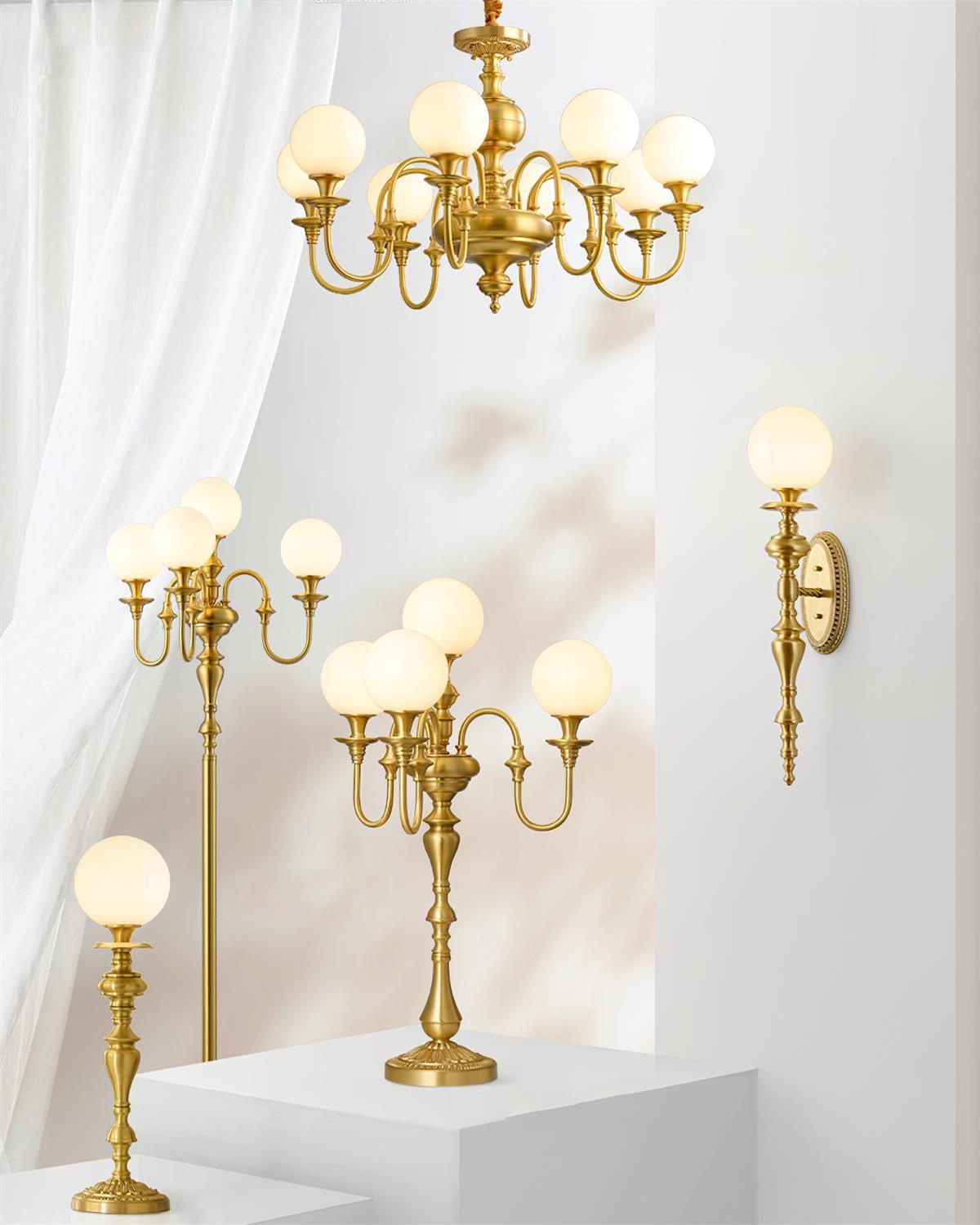 Beatty Lustre Globe en Laiton Bras
