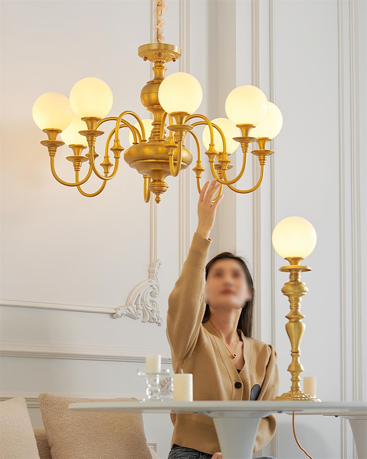 Beatty Lustre Globe en Laiton Bras