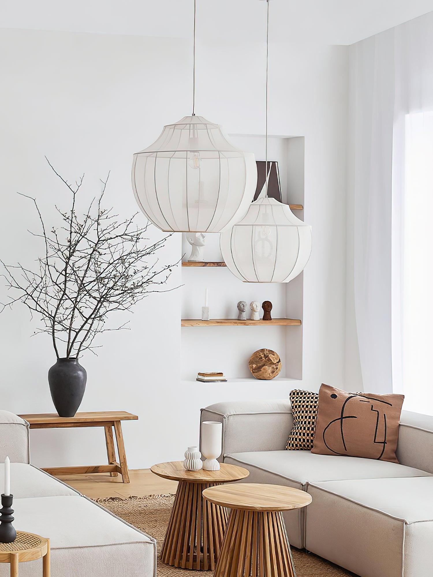 Eraeyra Lampe Suspension en Tissu Maille d'Élégance Premium