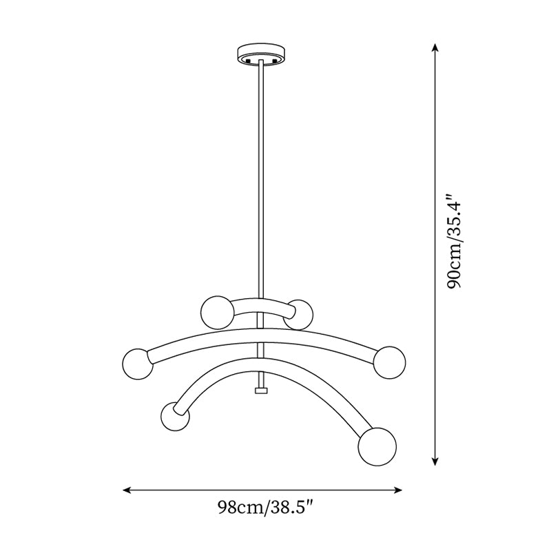 Aurevia Lustre Minimaliste Arc Globe