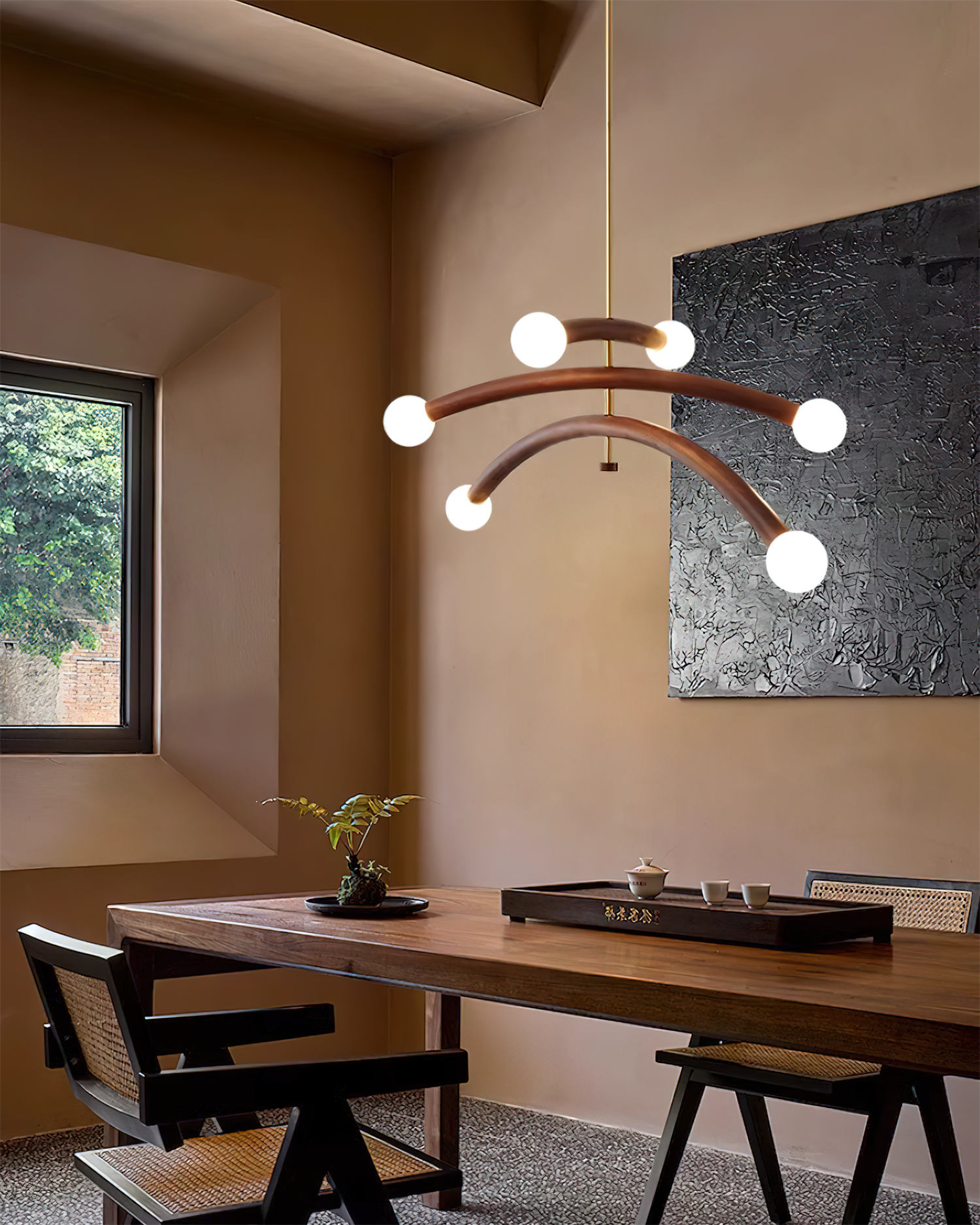 Aurevia Lustre Minimaliste Arc Globe