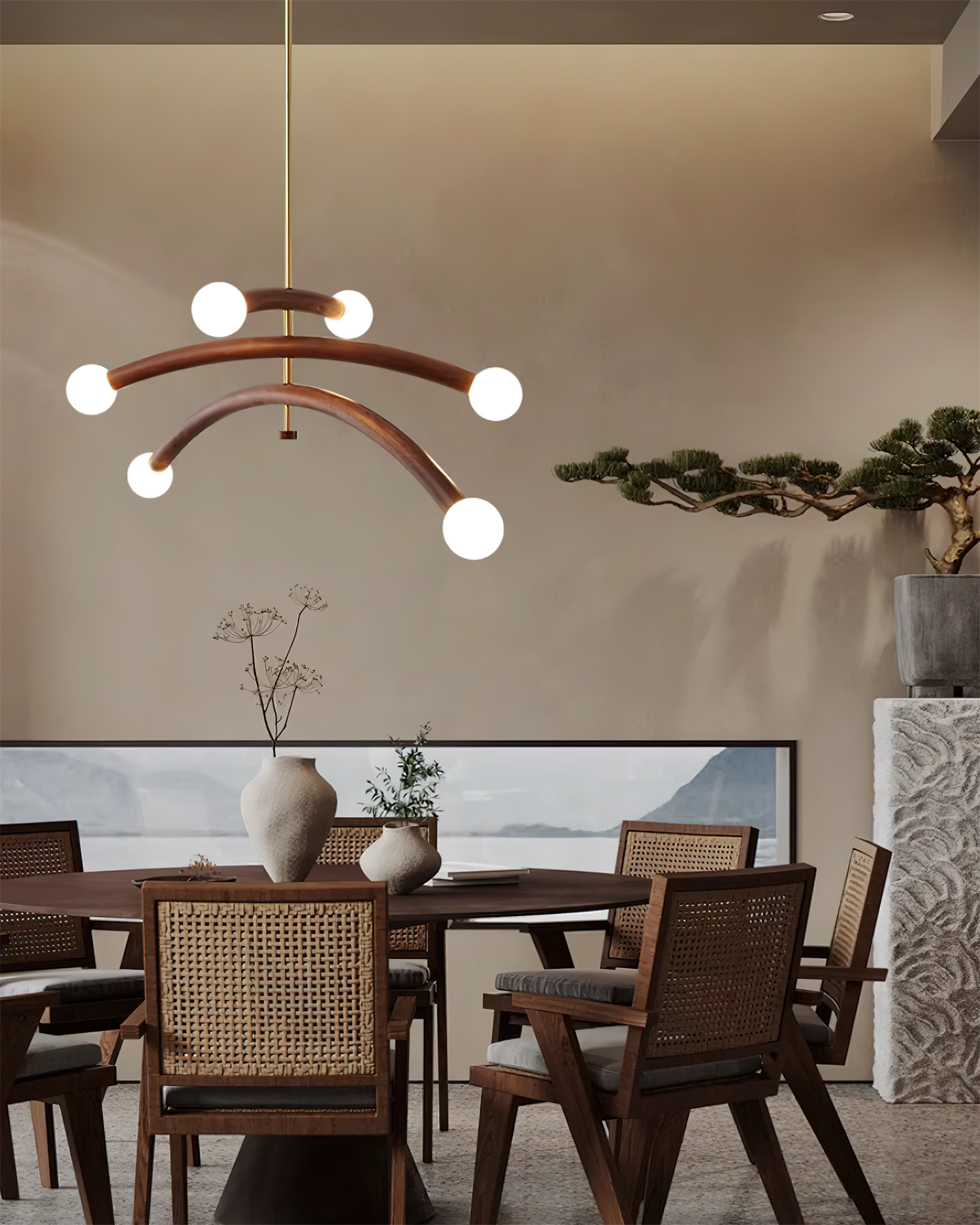 Aurevia Lustre Minimaliste Arc Globe