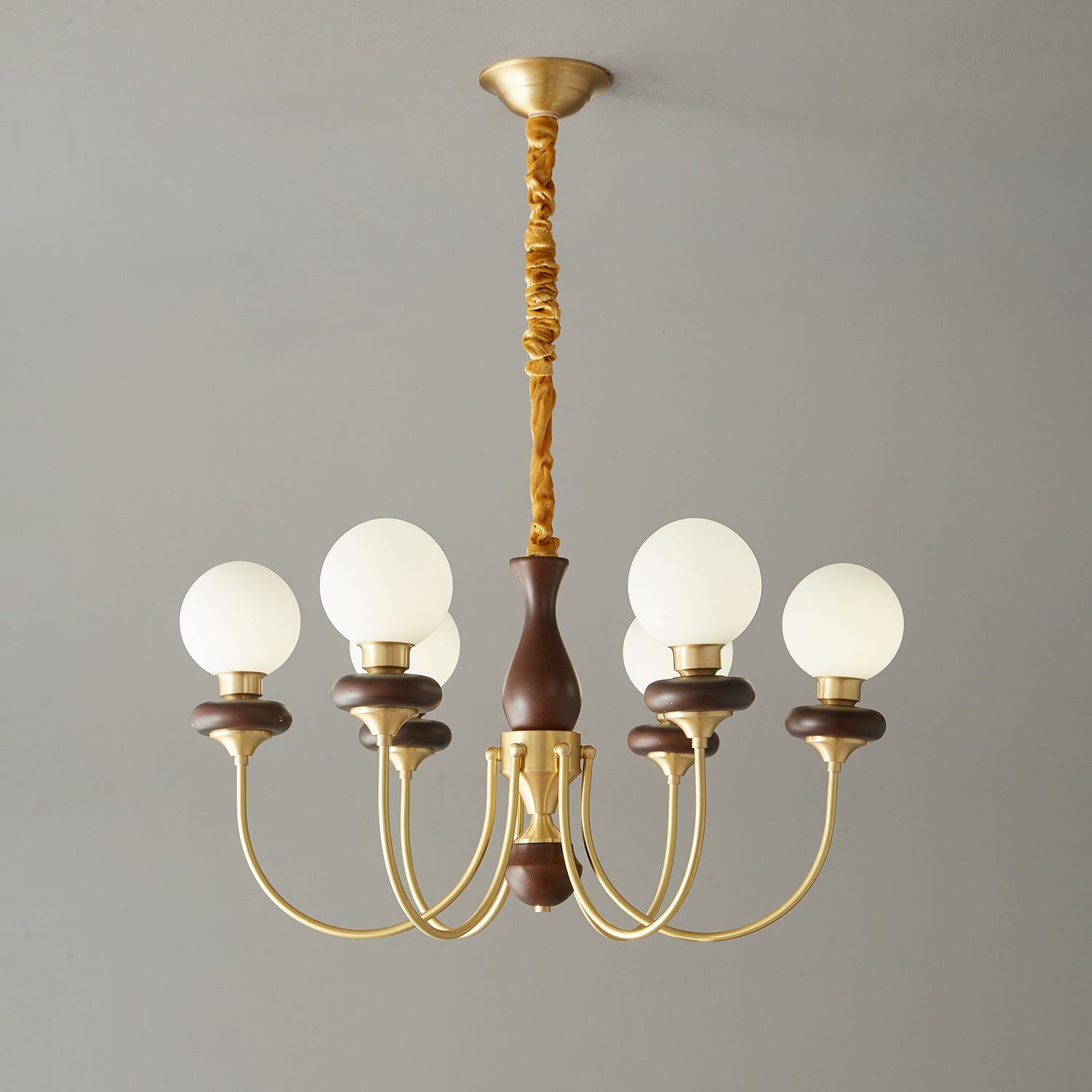Cotheor Lustre Vintage Traditionnel en Bois et Verre Arc