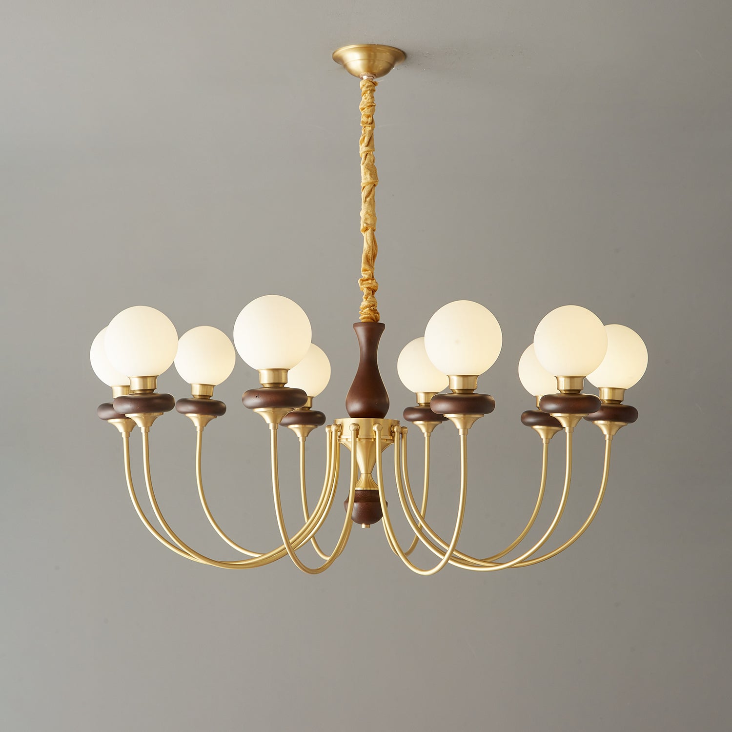 Cotheor Lustre Vintage Traditionnel en Bois et Verre Arc