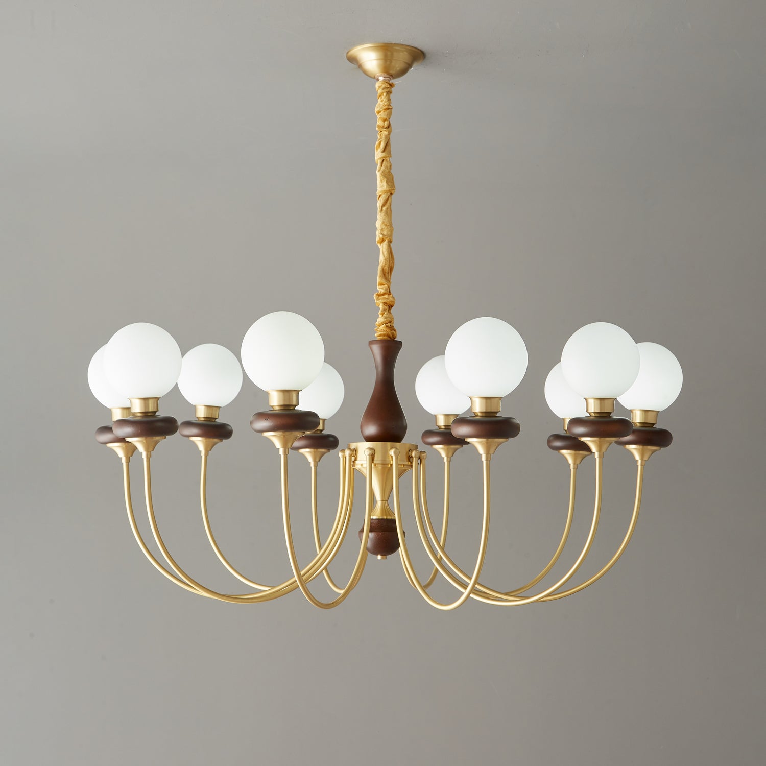 Cotheor Lustre Vintage Traditionnel en Bois et Verre Arc