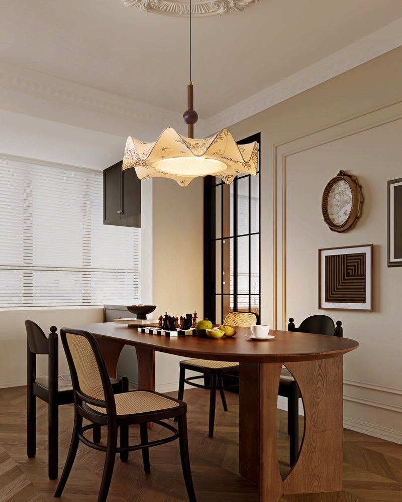 Zoshaos Suspension en Tissu Vintage et Bois Élégant