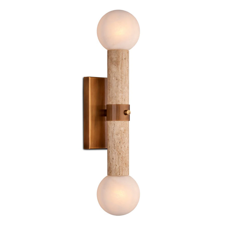 Dvaluvyh Moderne Minimaliste Travertin Métal Verre Applique Murale