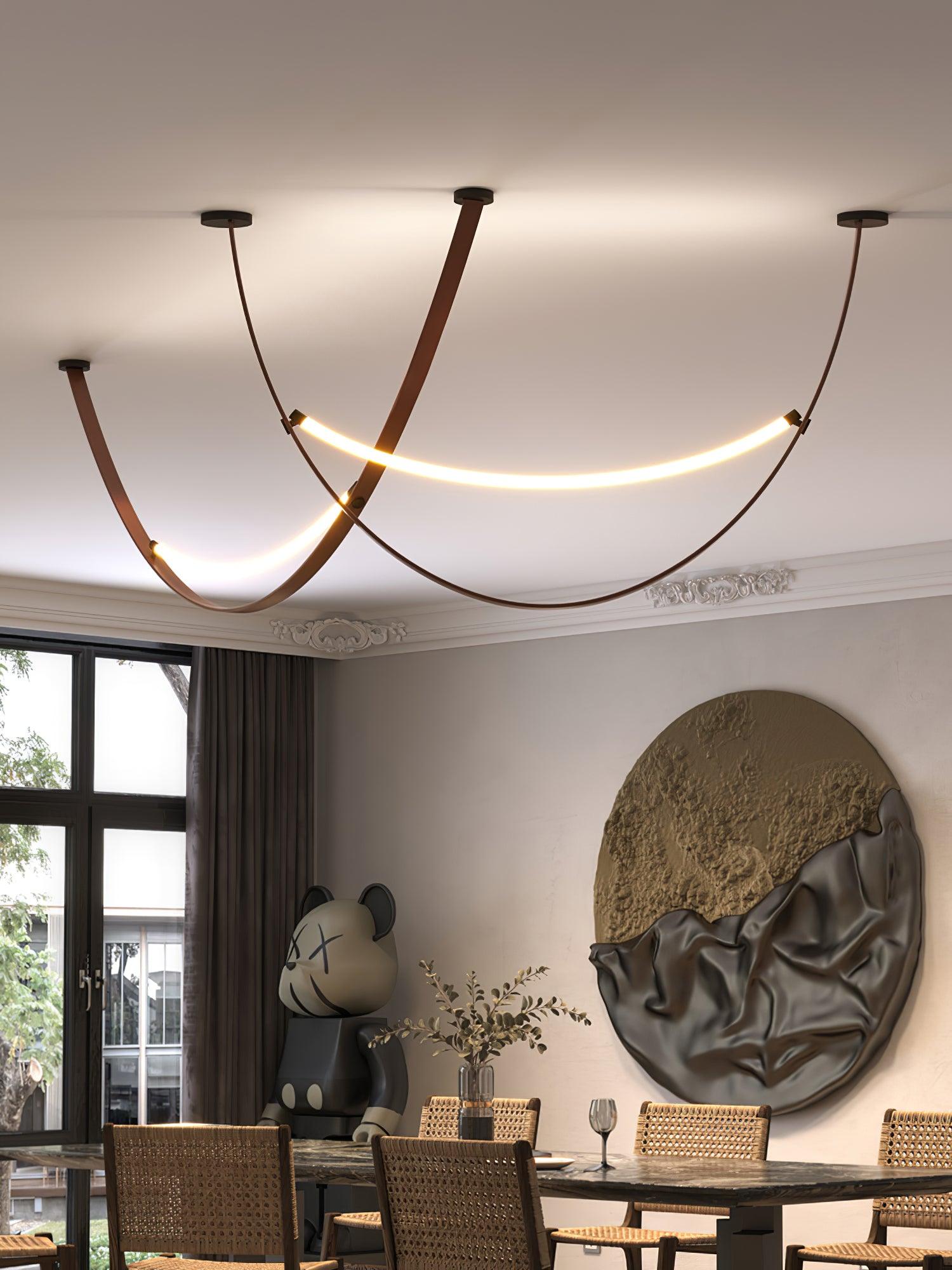 Belt Lampe à Suspension en Cuir et Silicone Minimaliste