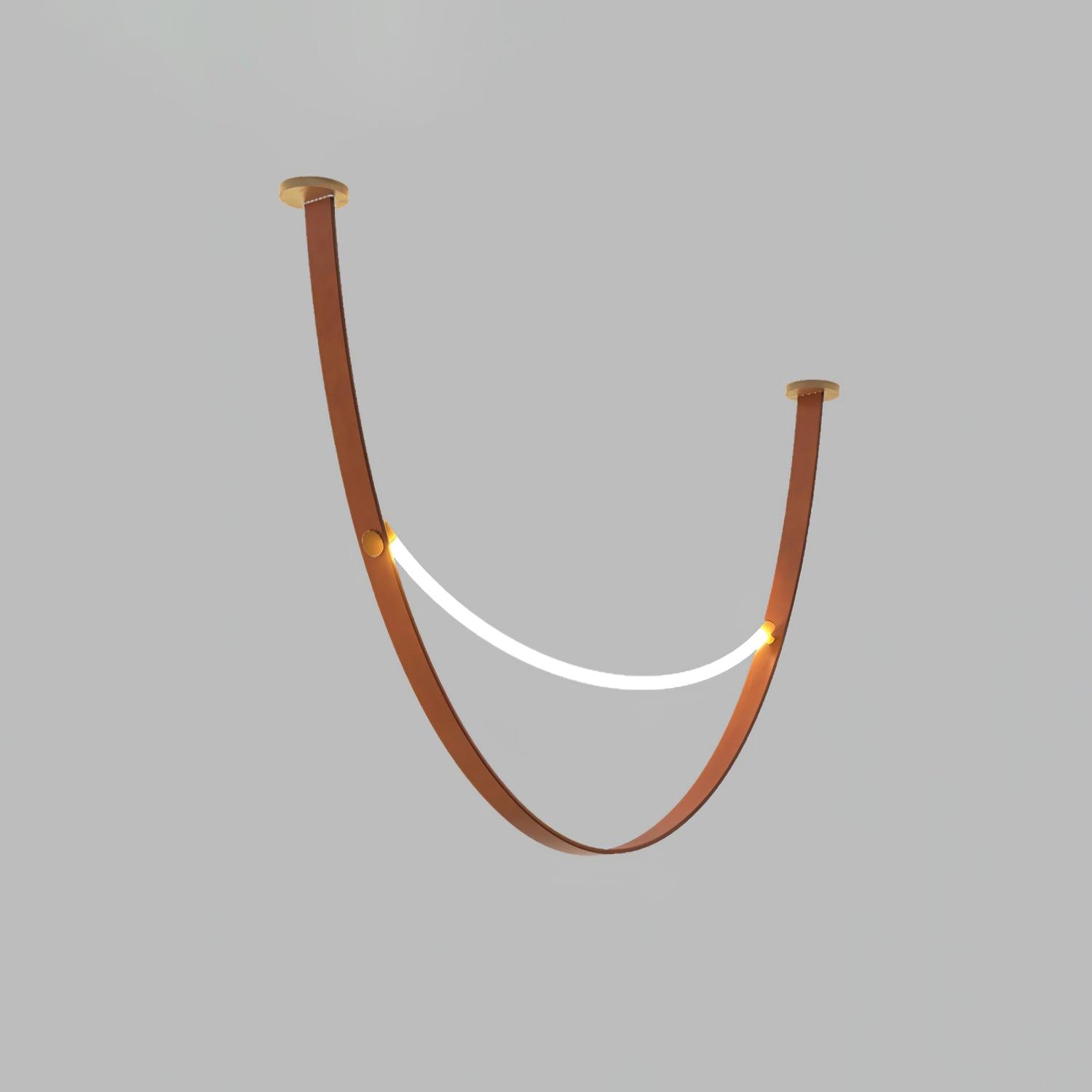 Belt Lampe à Suspension en Cuir et Silicone Minimaliste