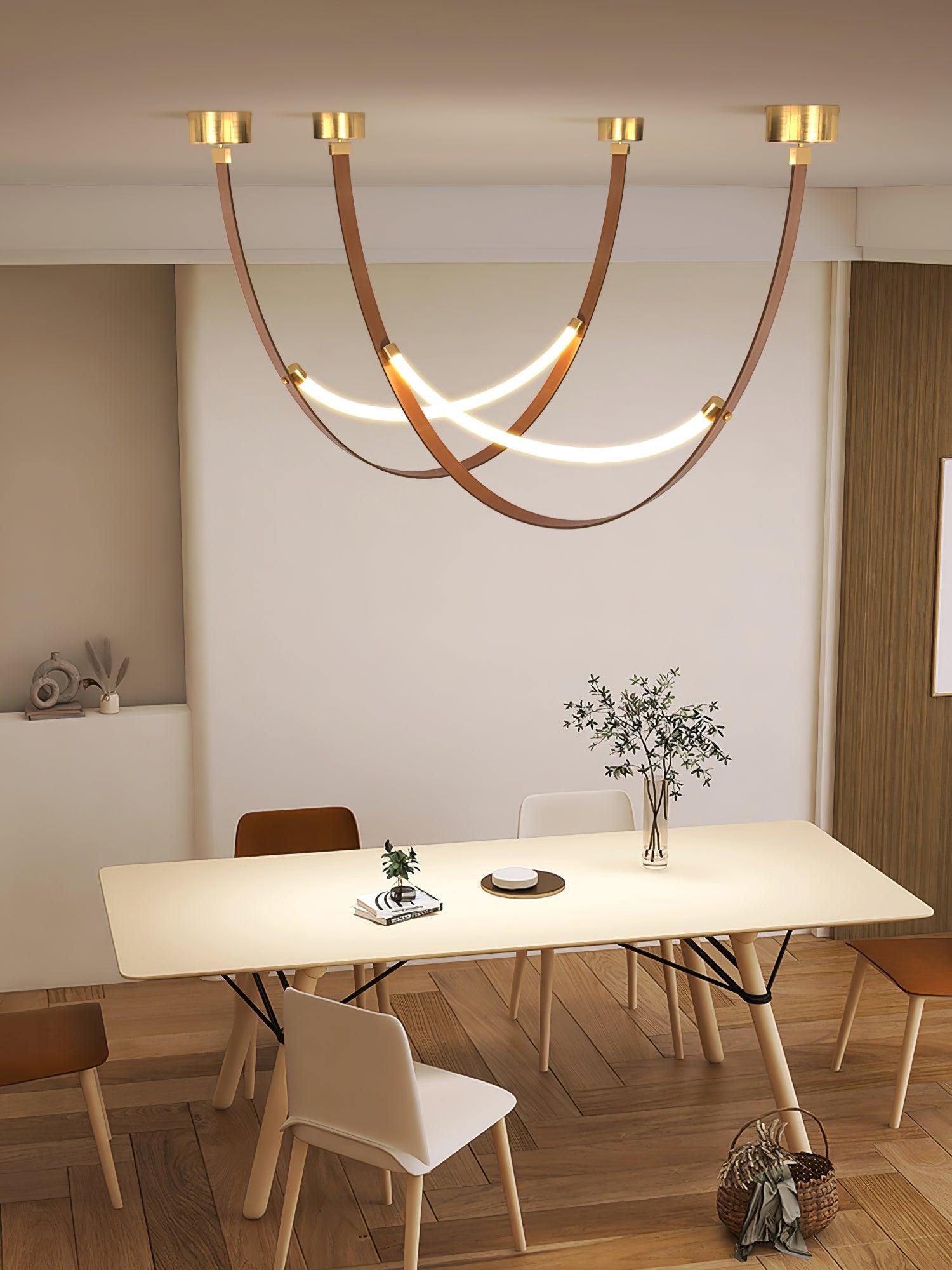 Belt Lampe à Suspension en Cuir et Silicone Minimaliste