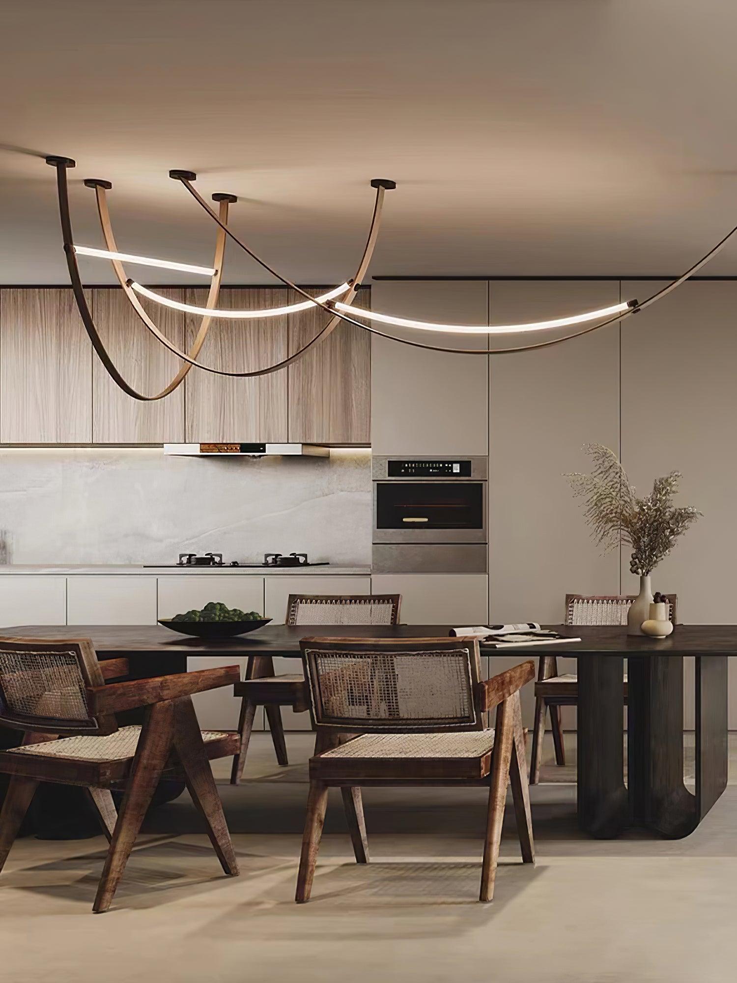 Belt Lampe à Suspension en Cuir et Silicone Minimaliste
