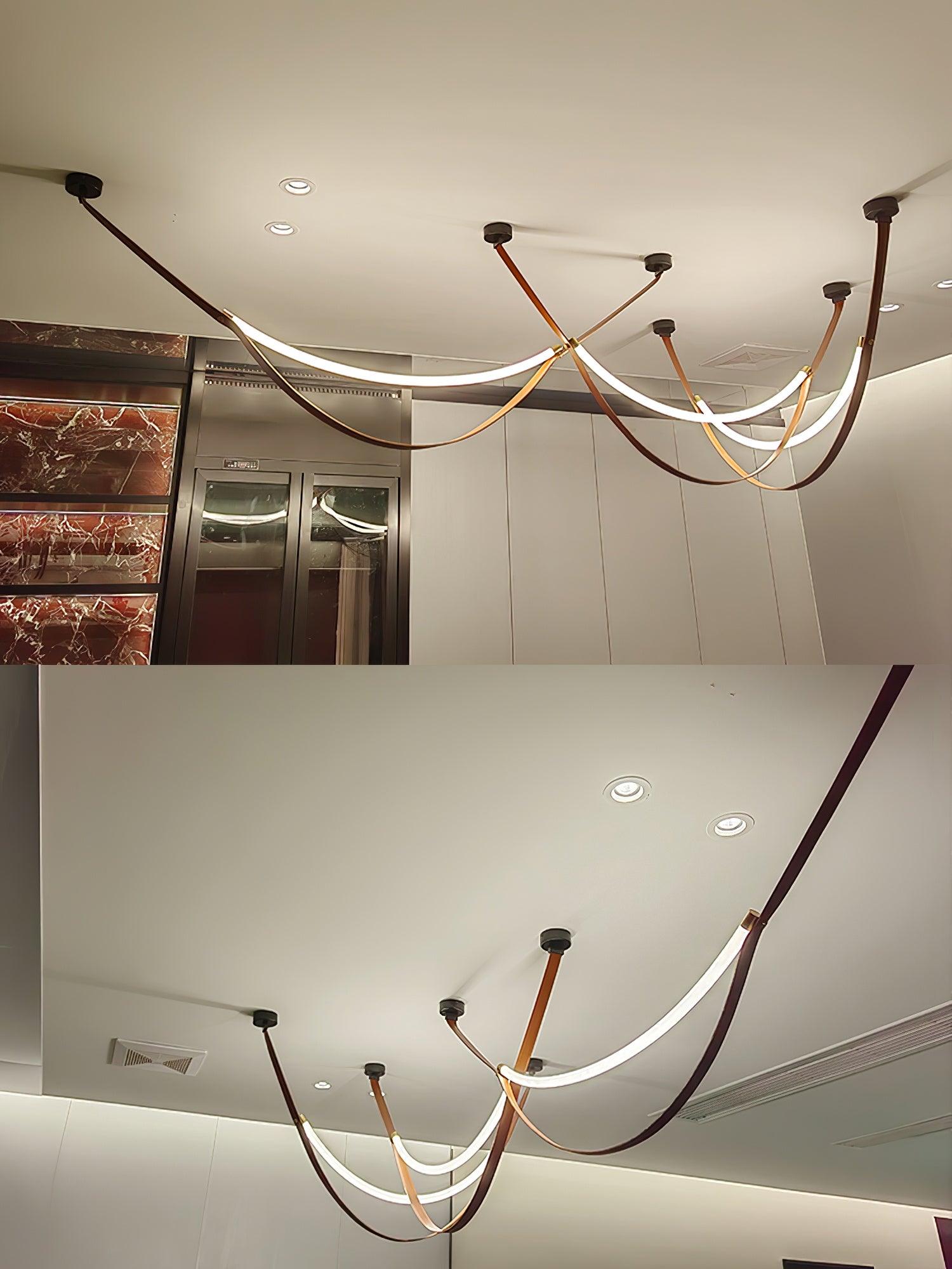 Belt Lampe à Suspension en Cuir et Silicone Minimaliste