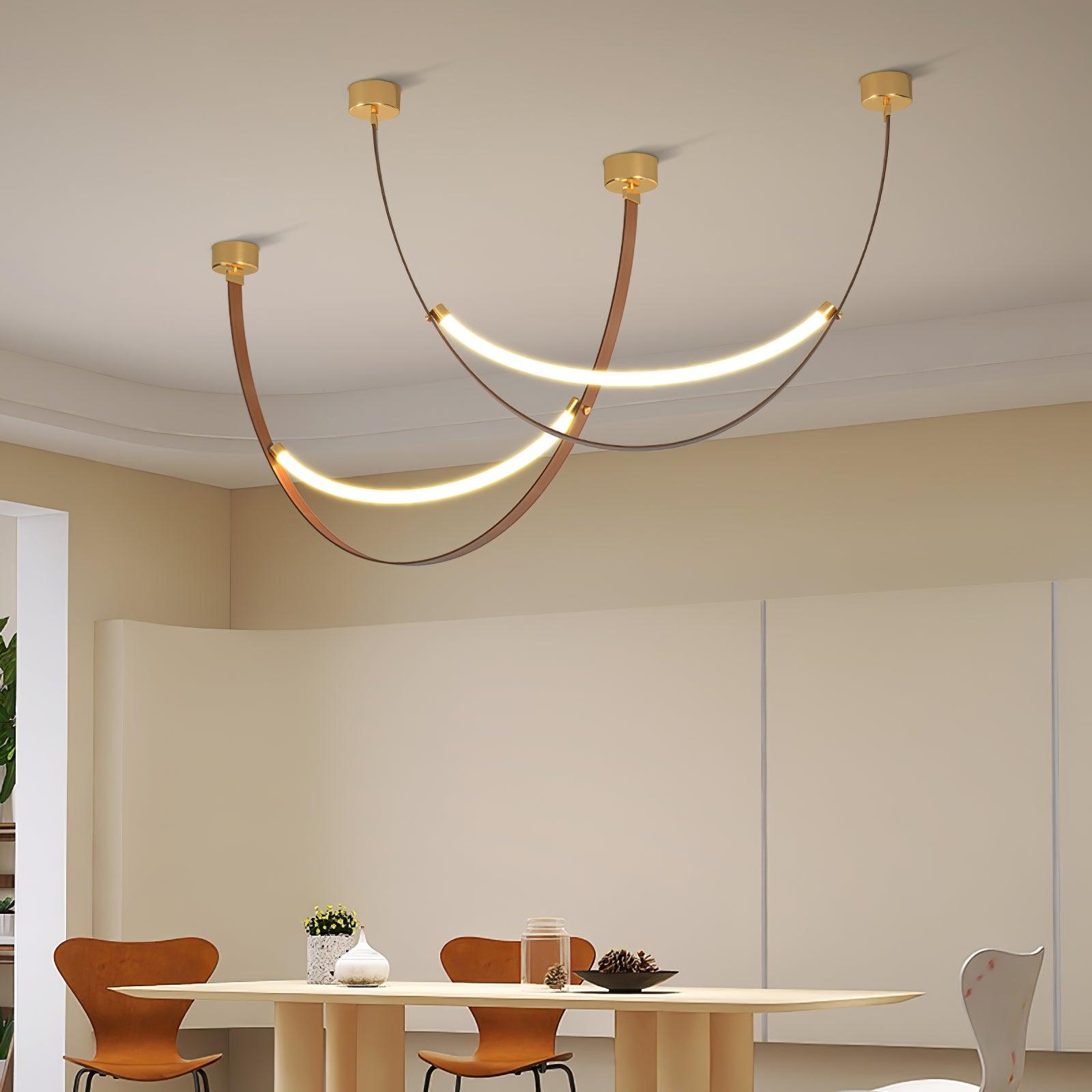 Belt Lampe à Suspension en Cuir et Silicone Minimaliste