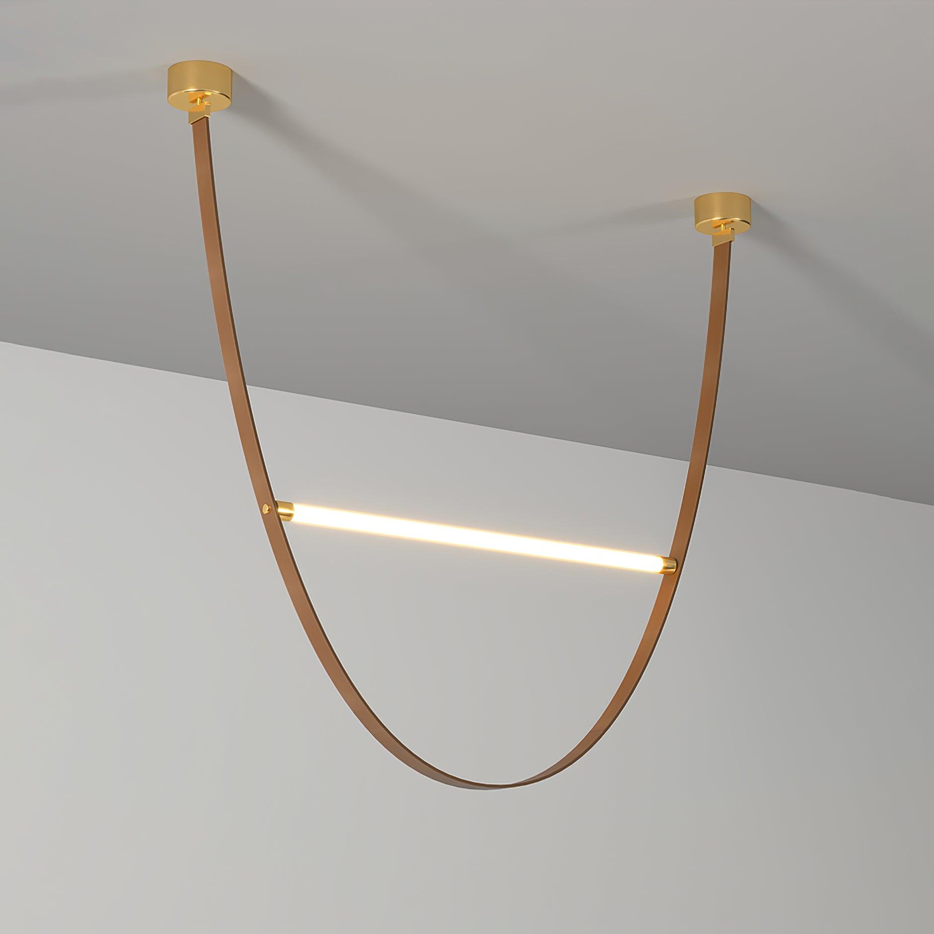 Belt Lampe à Suspension en Cuir et Silicone Minimaliste