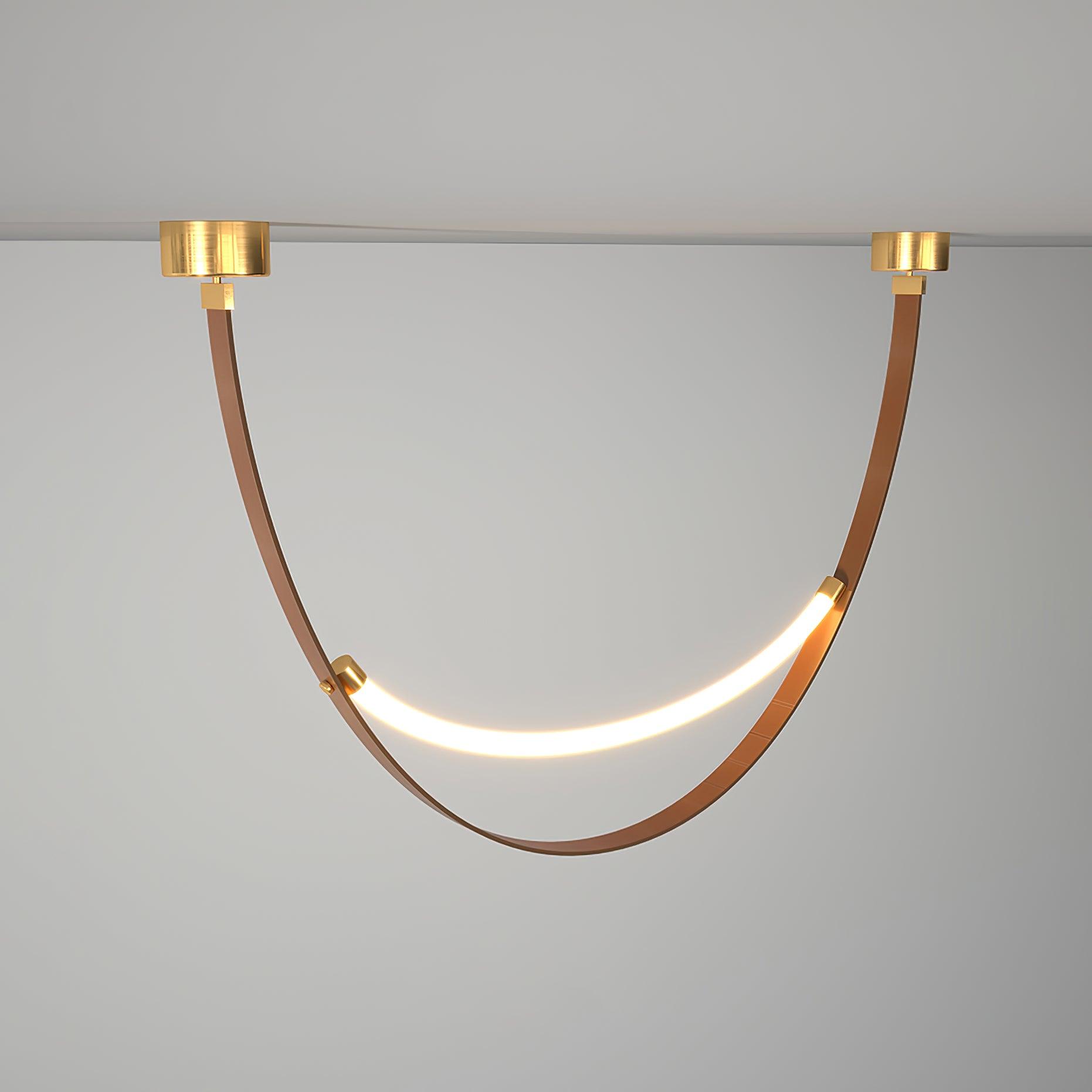 Belt Lampe à Suspension en Cuir et Silicone Minimaliste