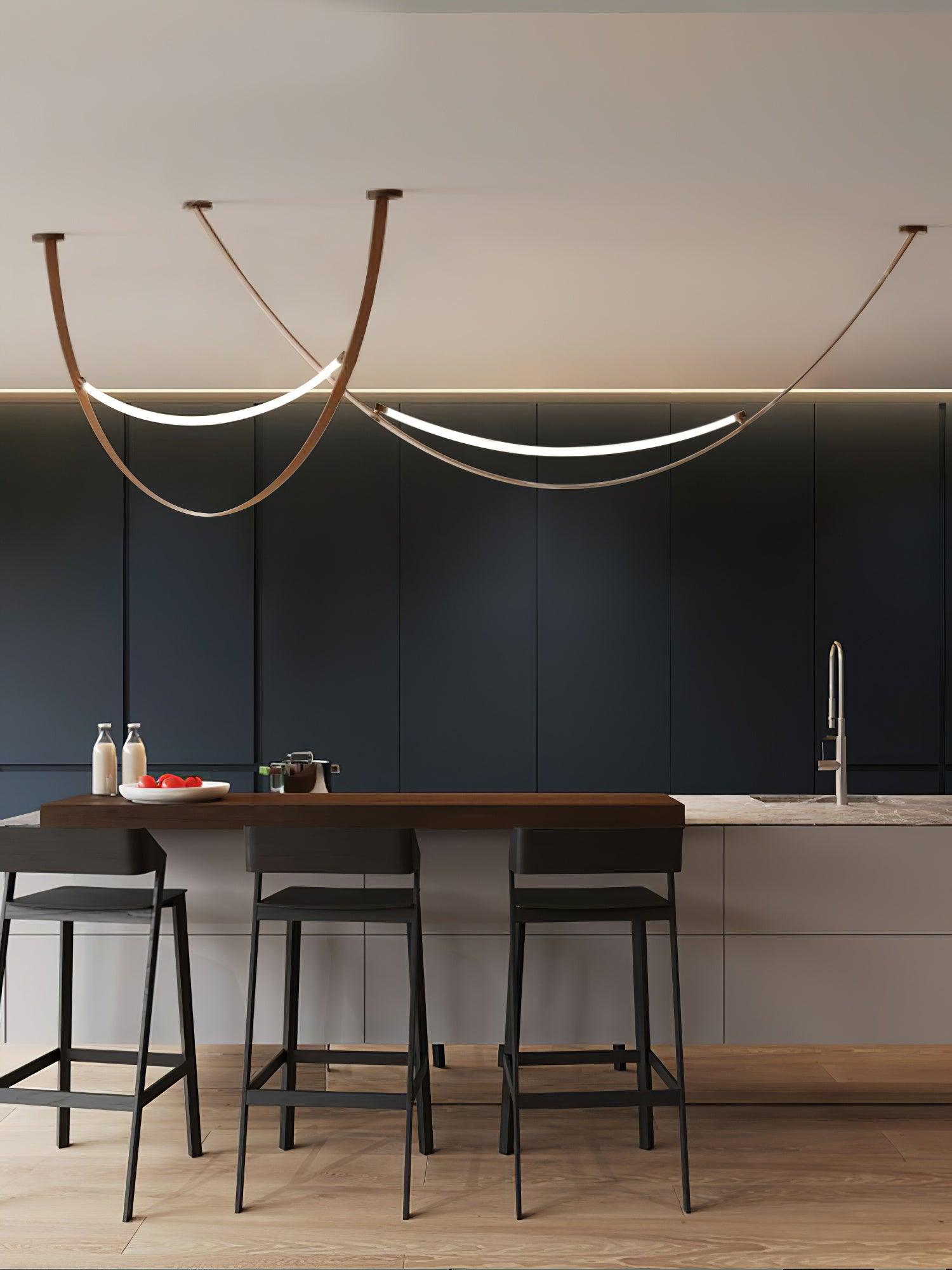 Belt Lampe à Suspension en Cuir et Silicone Minimaliste