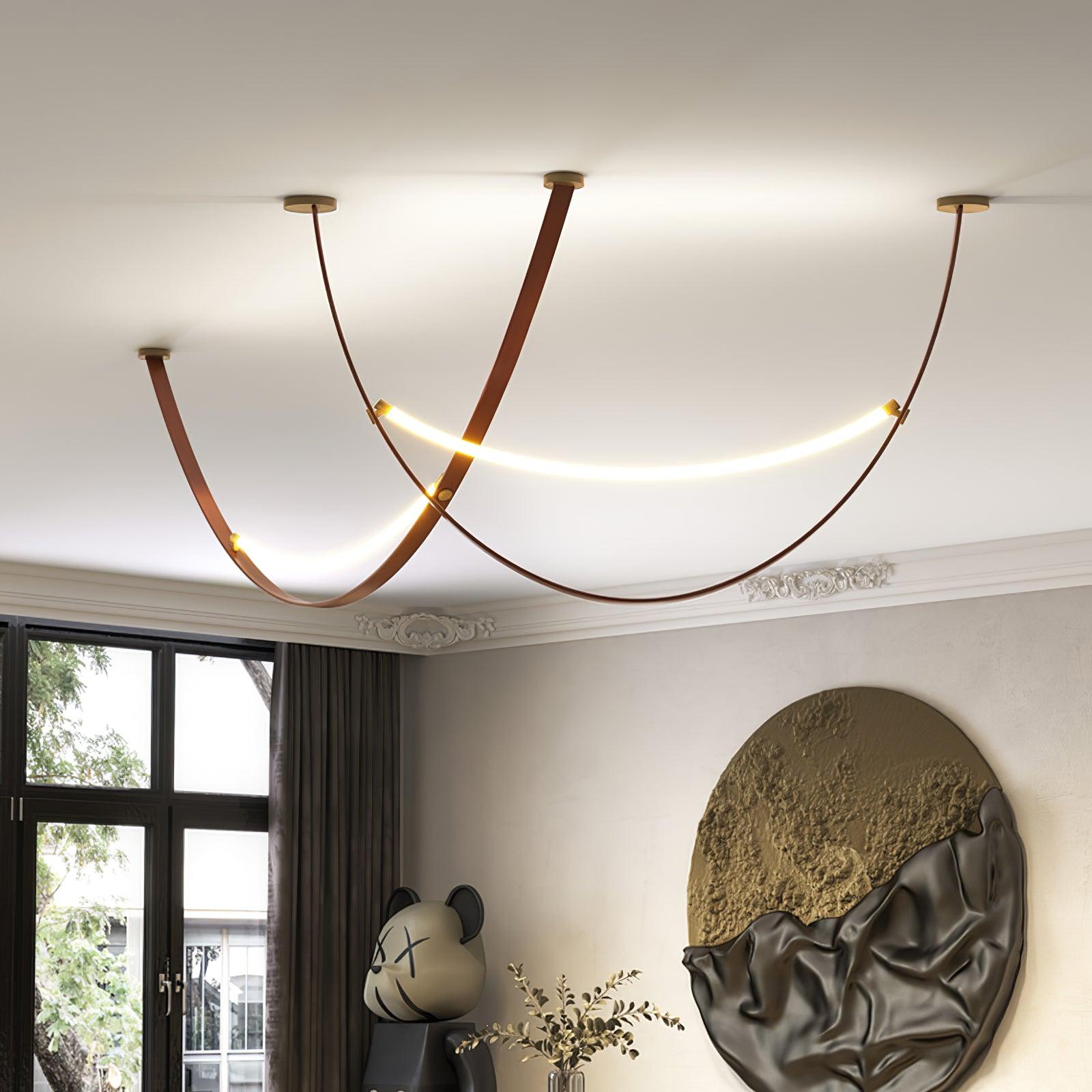 Belt Lampe à Suspension en Cuir et Silicone Minimaliste