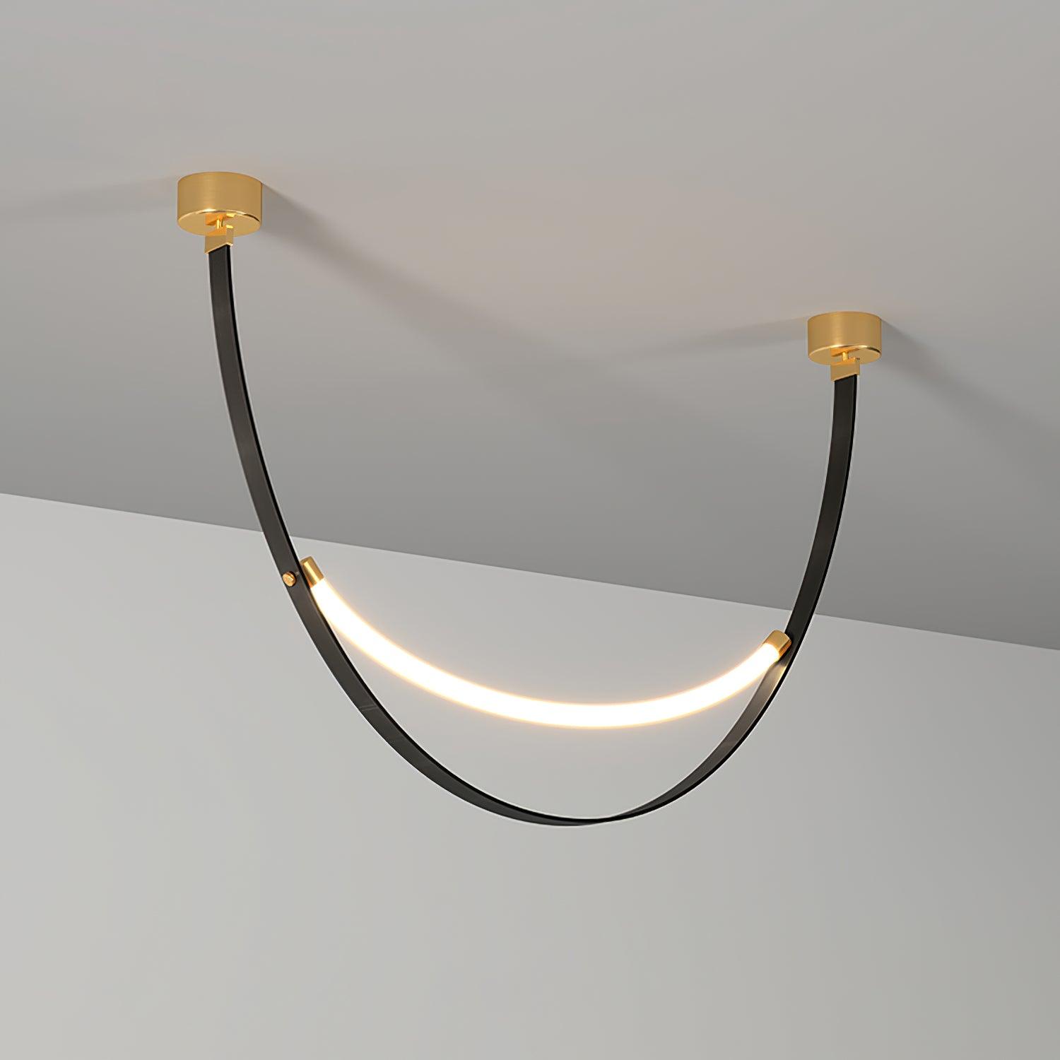Belt Lampe à Suspension en Cuir et Silicone Minimaliste