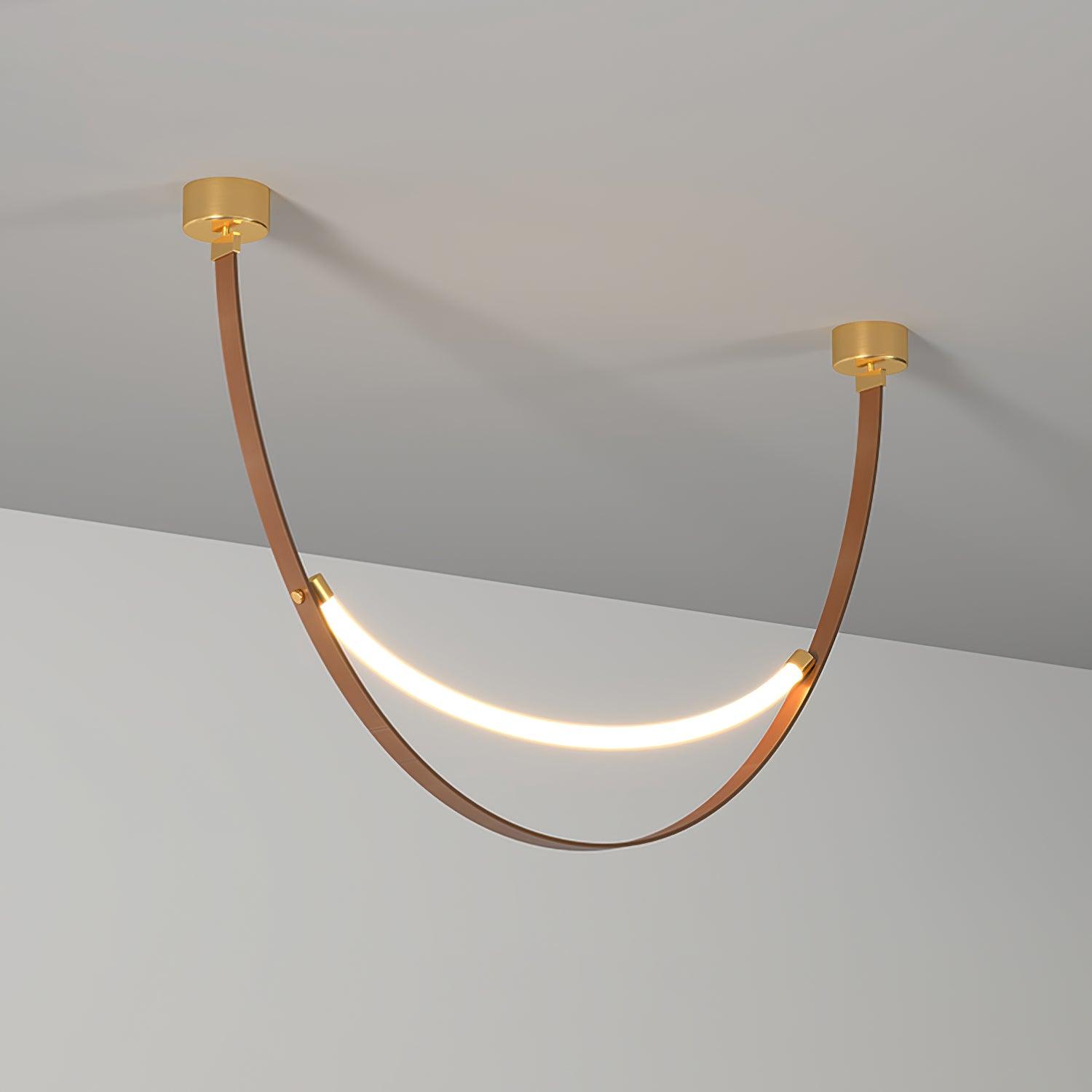 Belt Lampe à Suspension en Cuir et Silicone Minimaliste