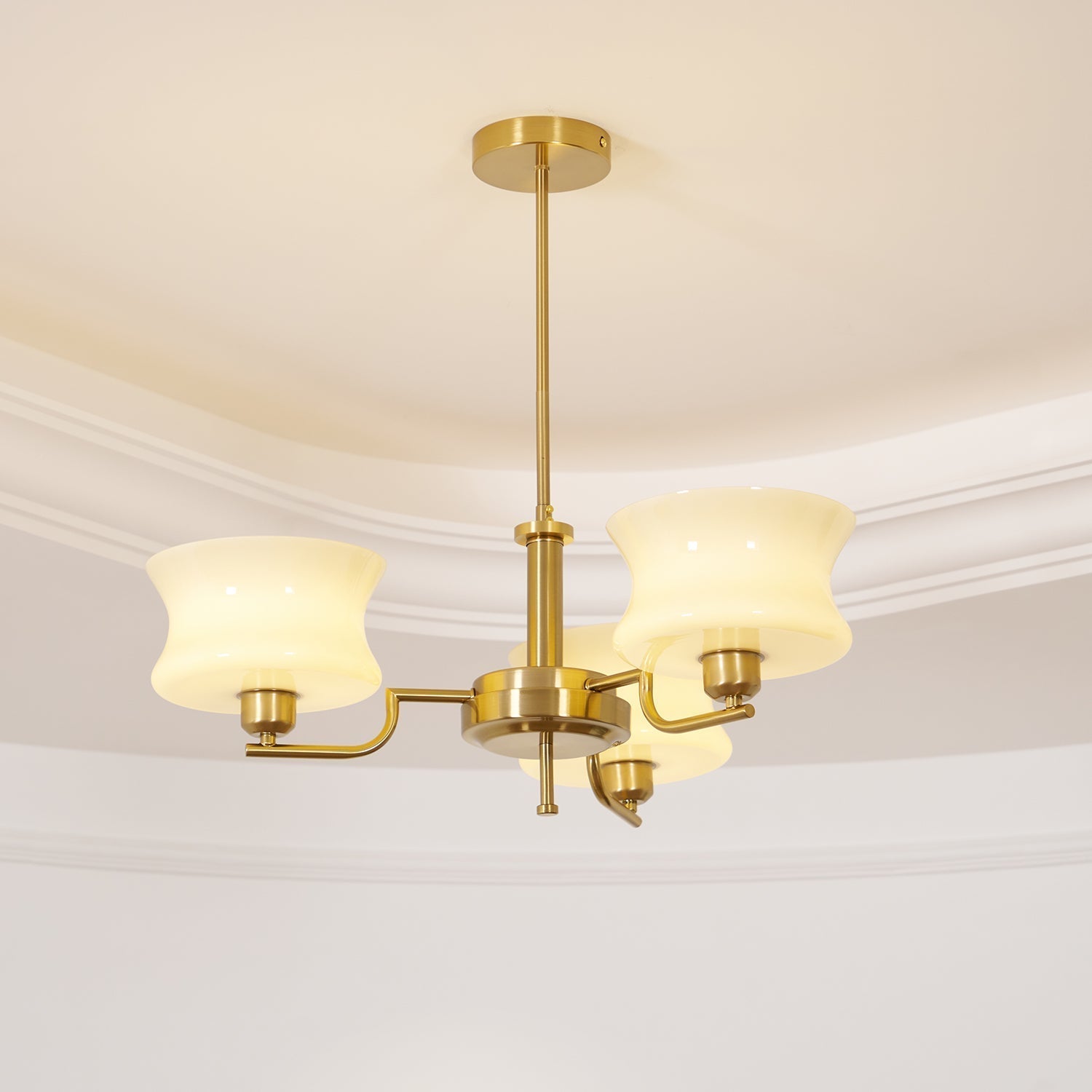 Lustra Lustre en Verre Vintage Doré Naturel
