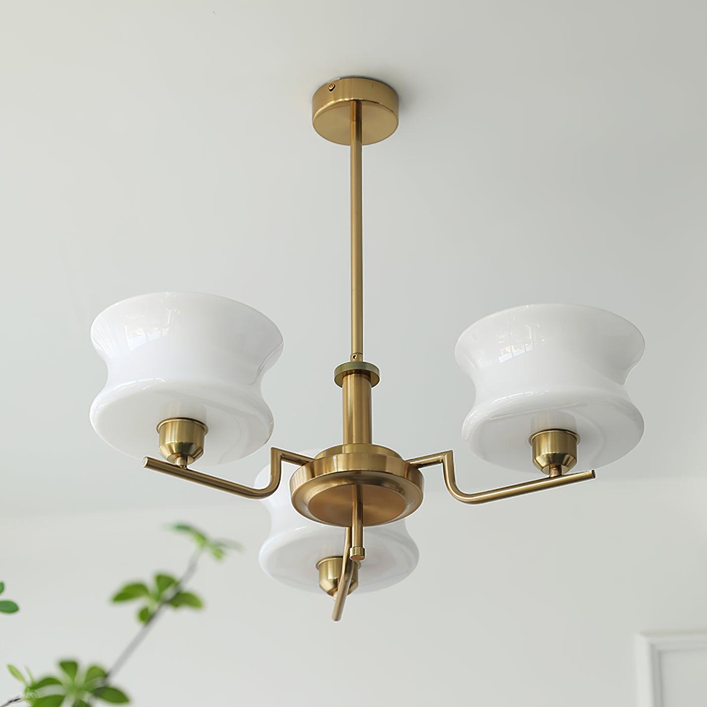 Lustra Lustre en Verre Vintage Doré Naturel
