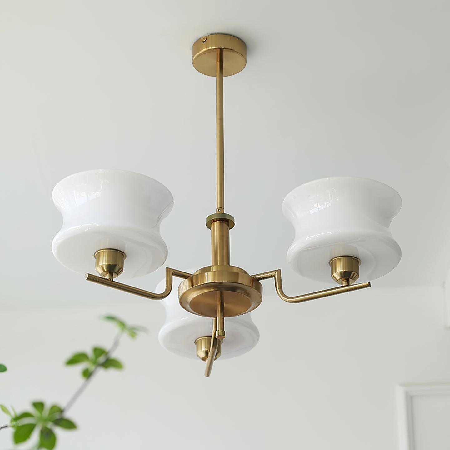 Lustra Lustre en Verre Vintage Doré Naturel