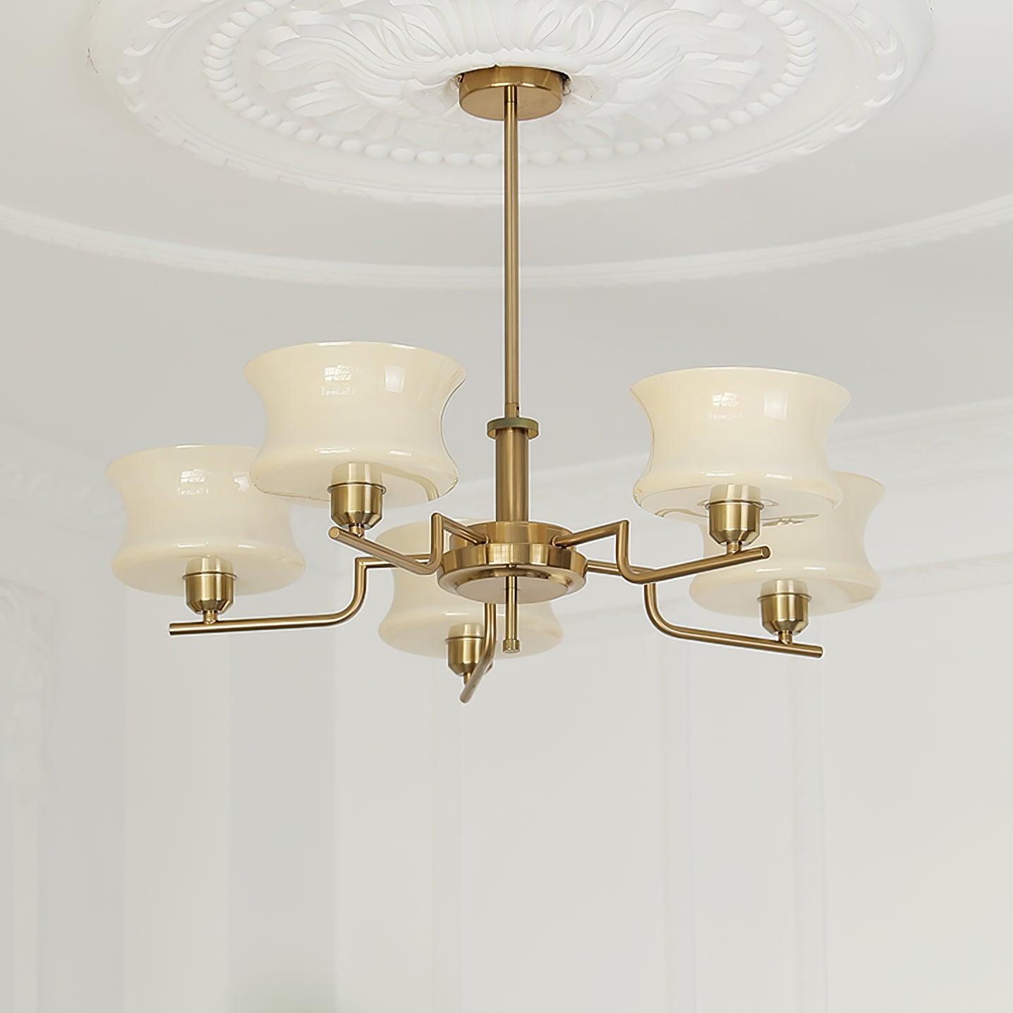 Lustra Lustre en Verre Vintage Doré Naturel