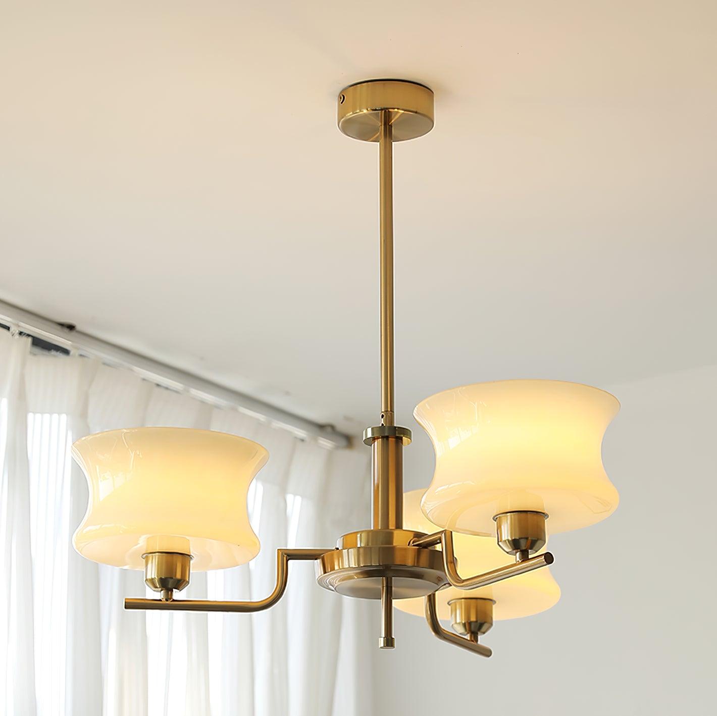 Lustra Lustre en Verre Vintage Doré Naturel