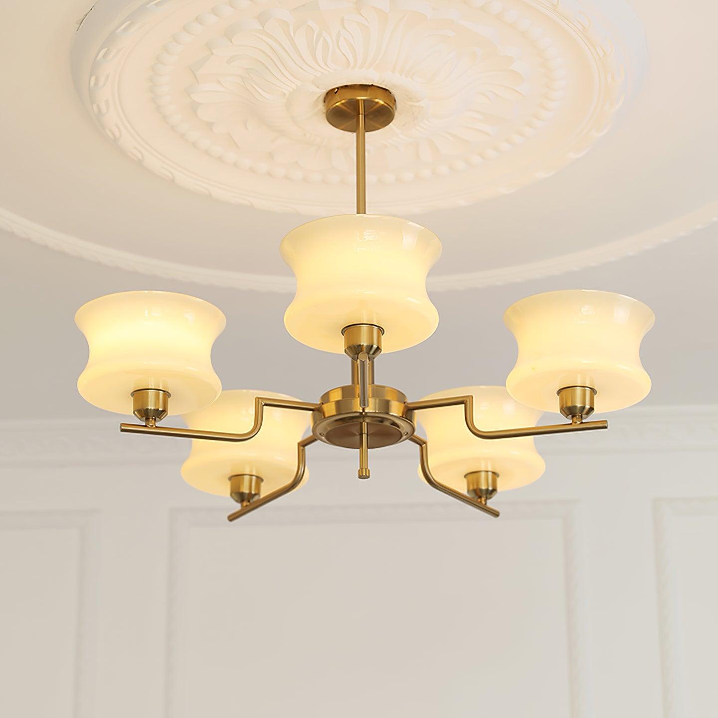 Lustra Lustre en Verre Vintage Doré Naturel