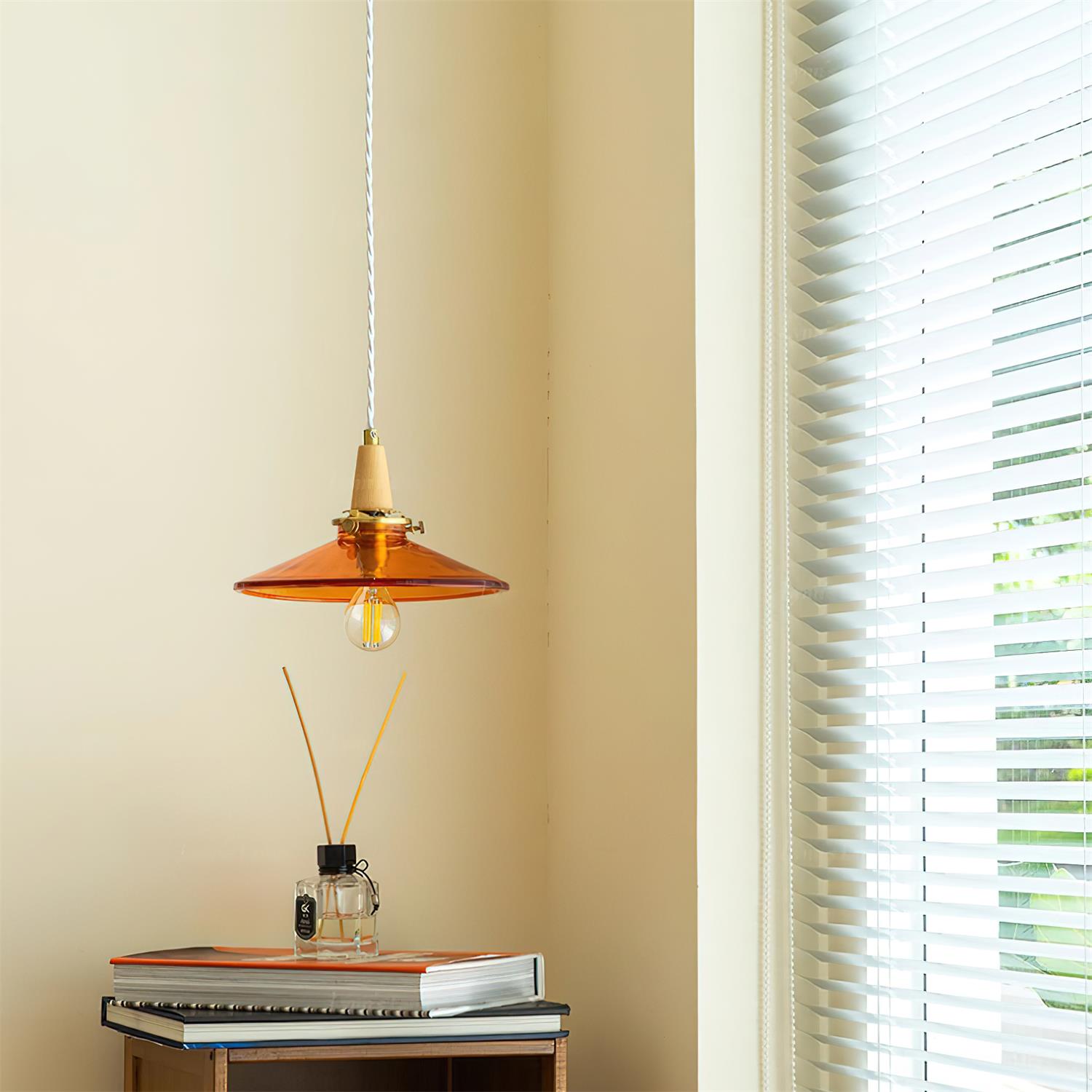 Benra Suspension Orange Verre Scandinave