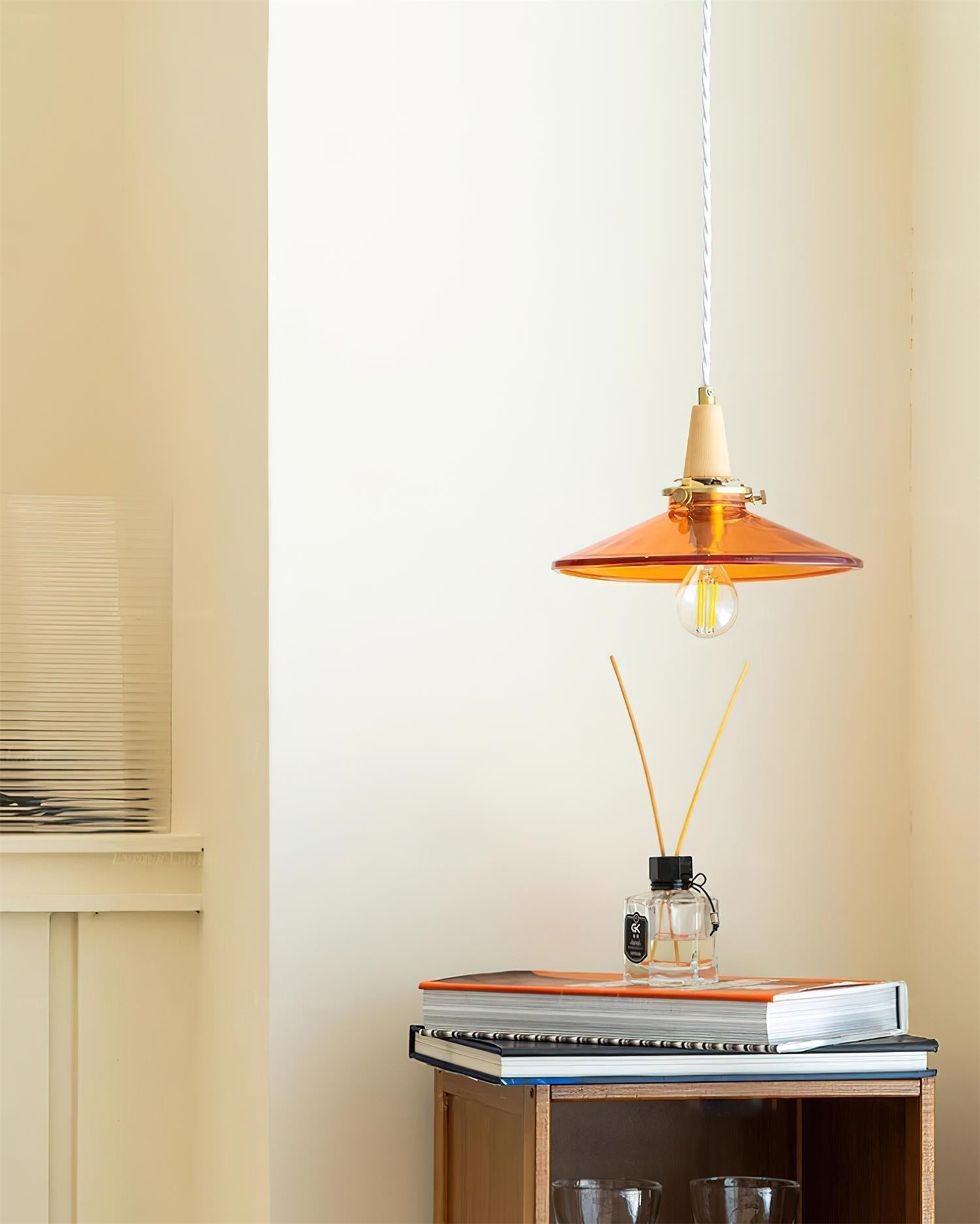 Benra Suspension Orange Verre Scandinave