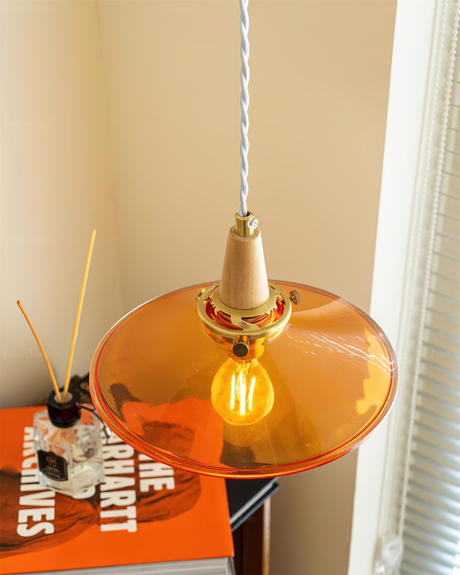 Benra Suspension Orange Verre Scandinave
