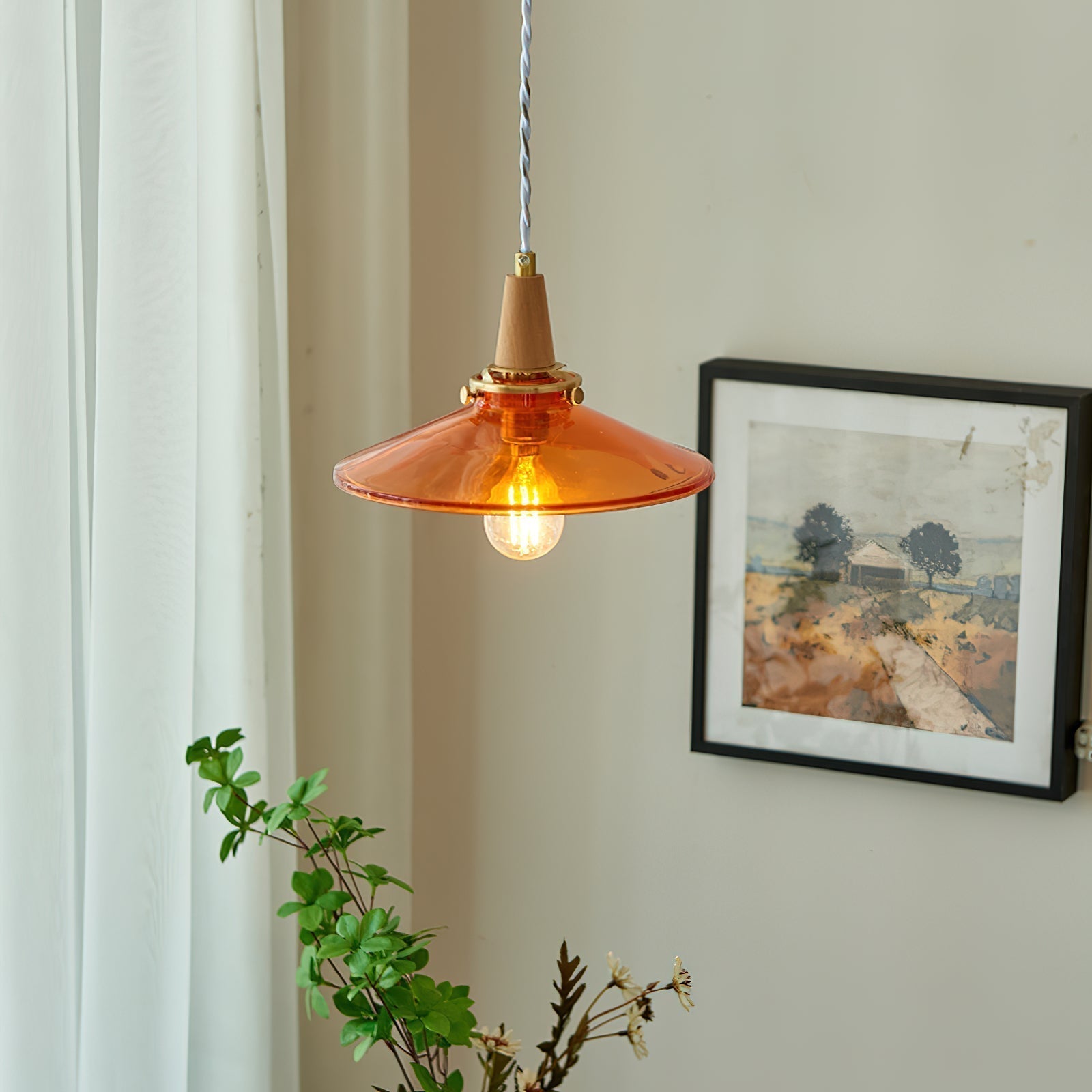 Benra Suspension Orange Verre Scandinave