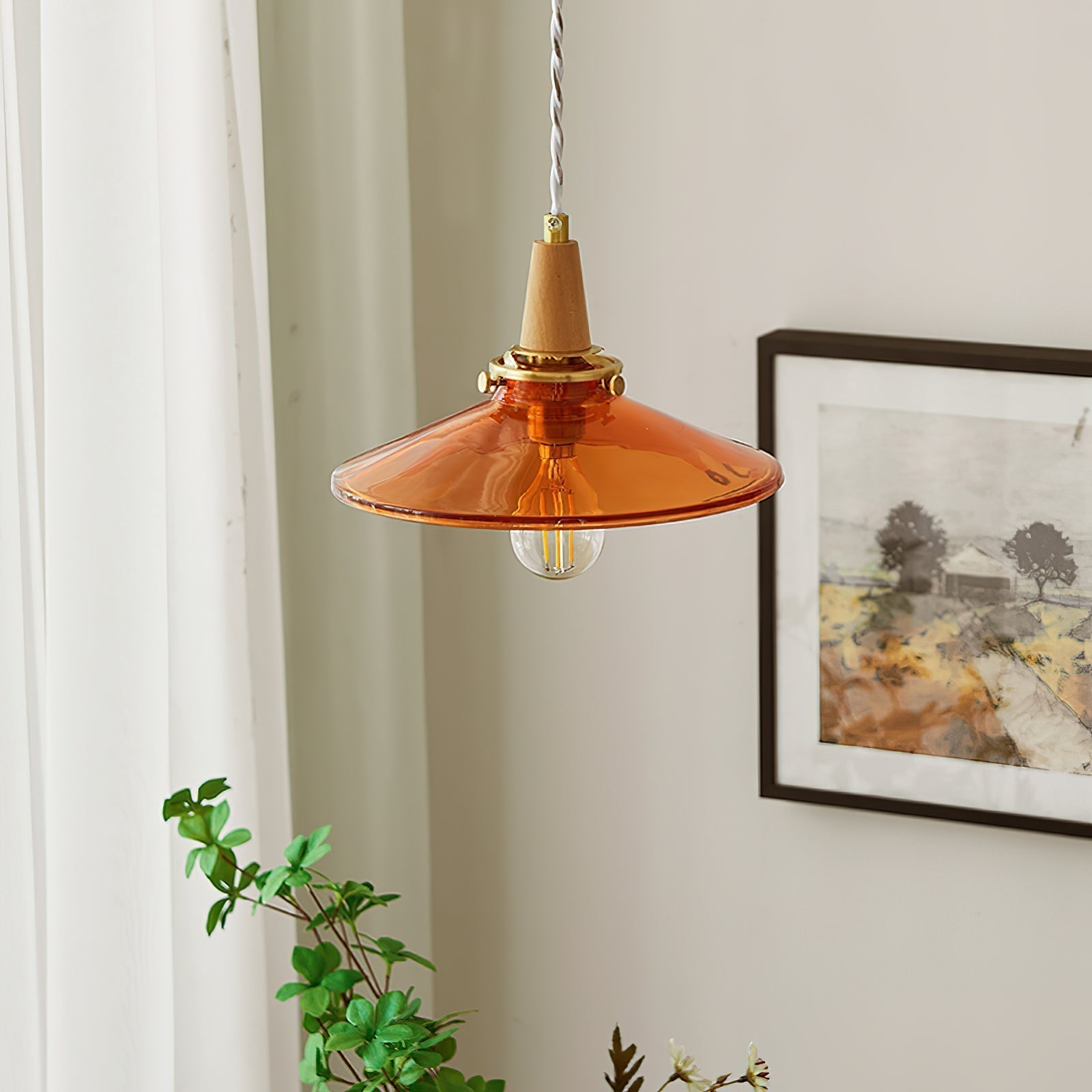 Benra Suspension Orange Verre Scandinave