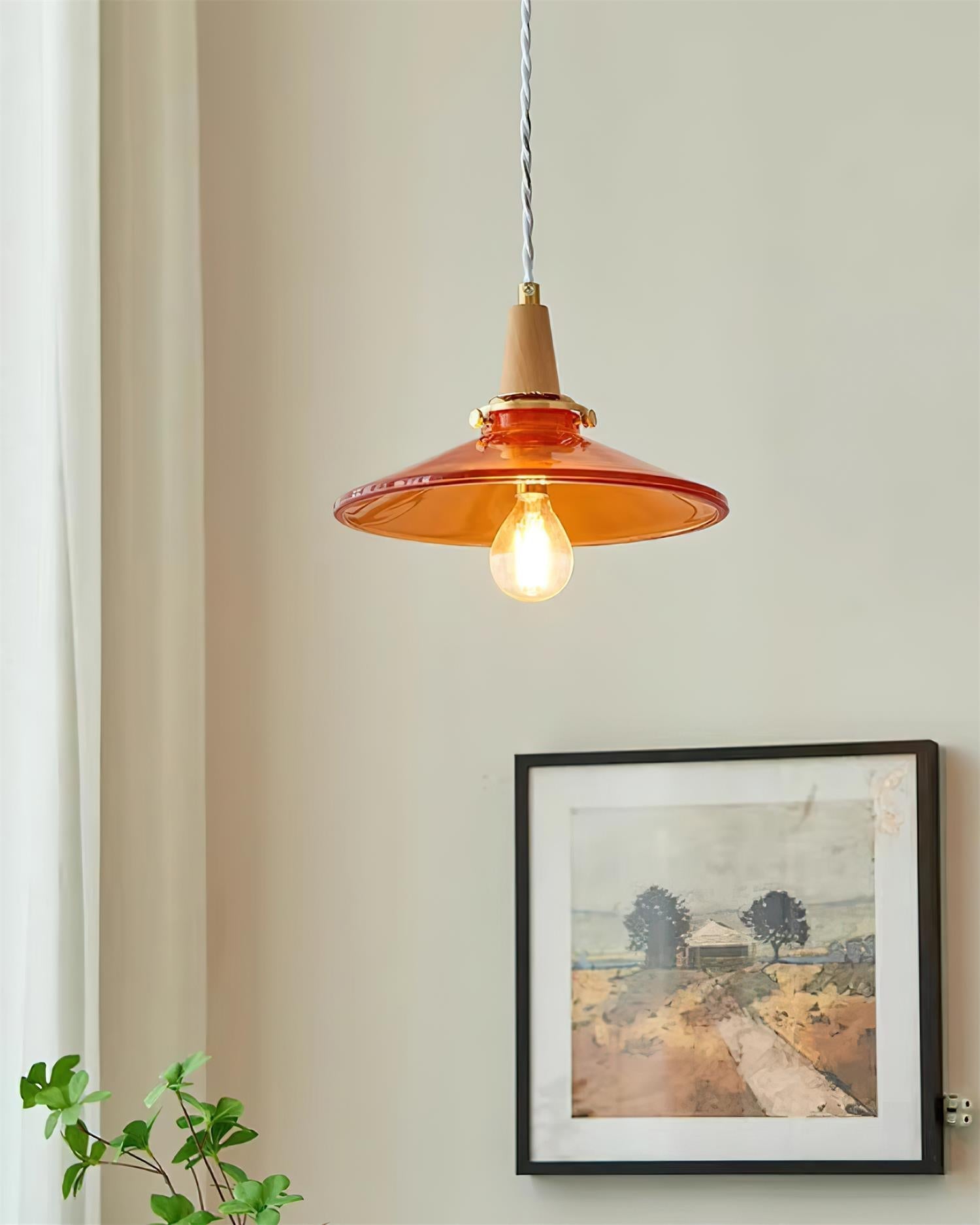 Benra Suspension Orange Verre Scandinave