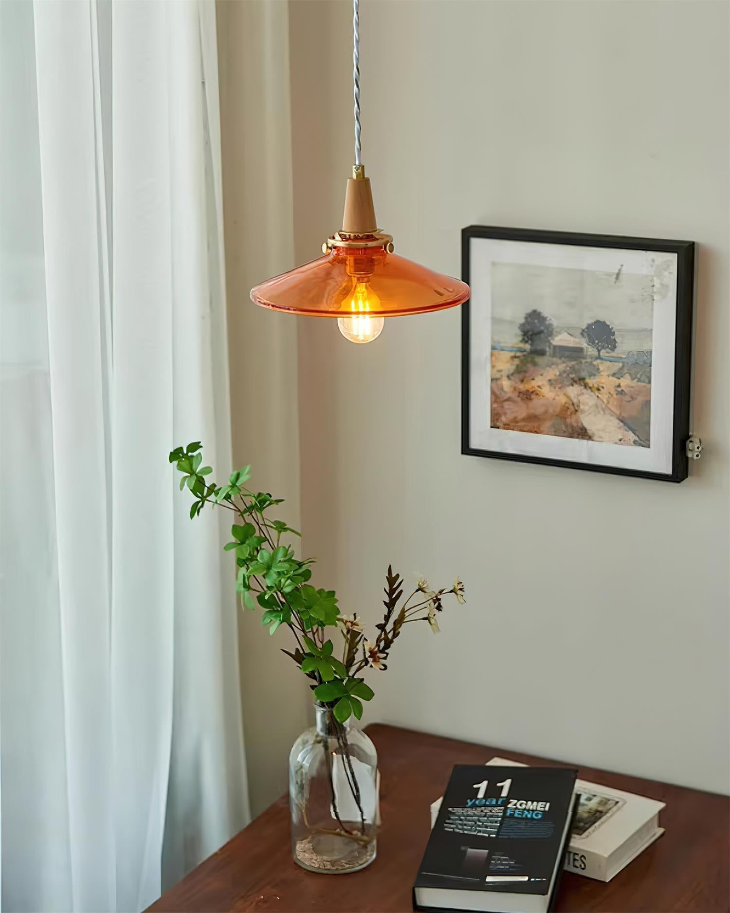 Benra Suspension Orange Verre Scandinave