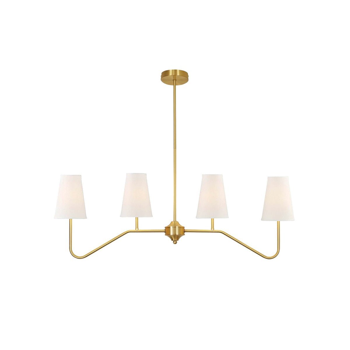 Lustra Lustre Laiton Courbé Beige Linéaire