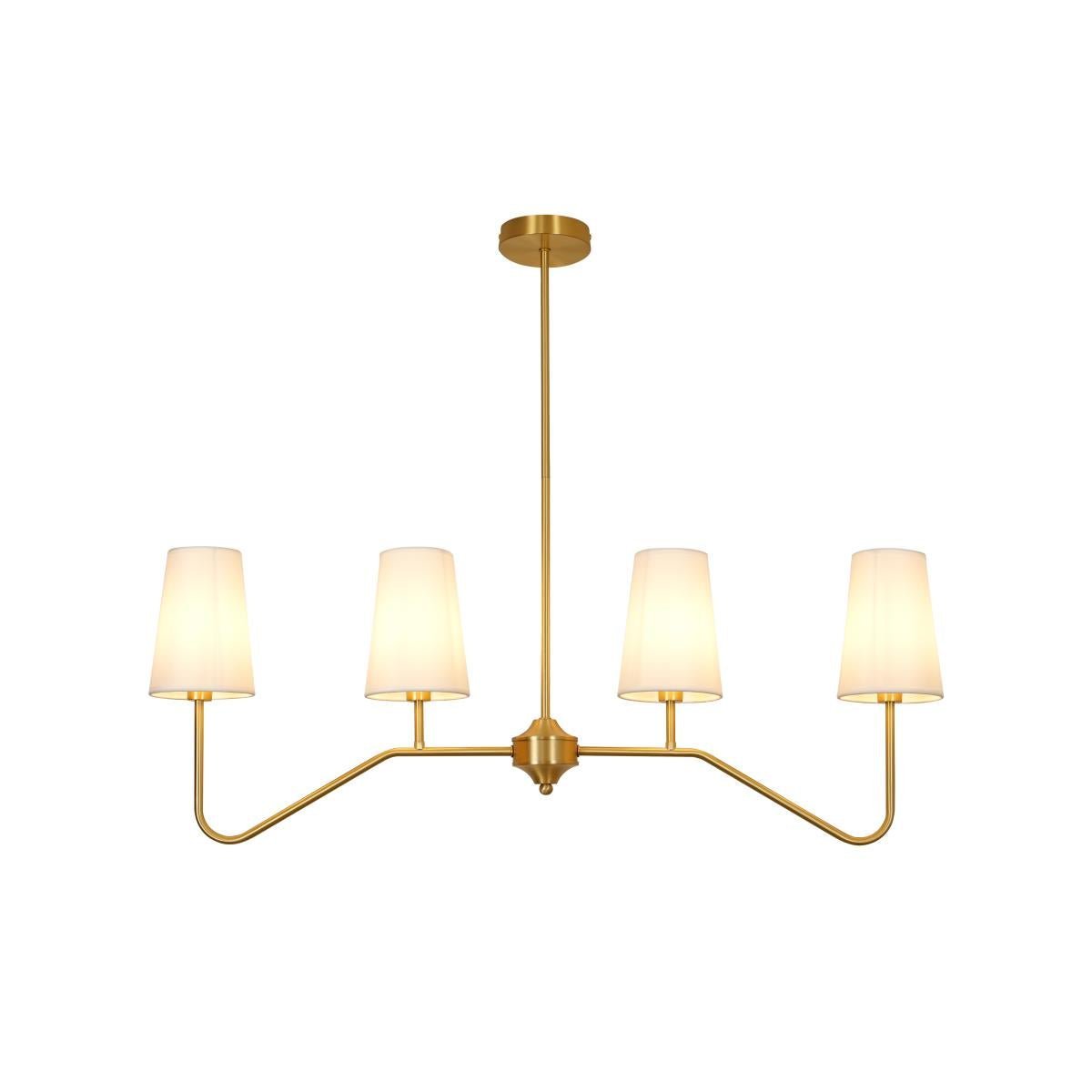 Lustra Lustre Laiton Courbé Beige Linéaire