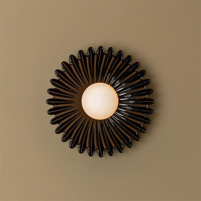 Applique Murale Céramique Verre Blanc Noir Beige Sculptural