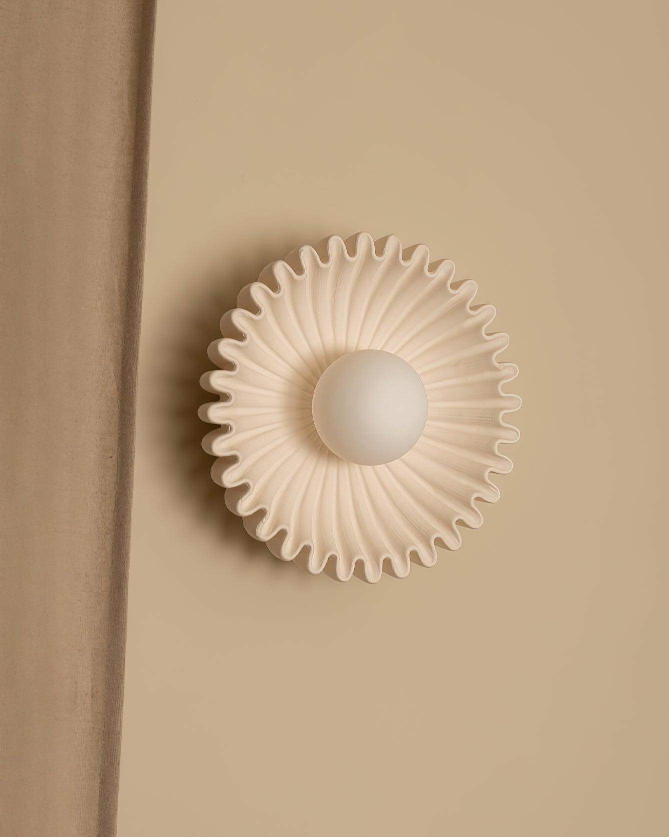 Applique Murale Céramique Verre Blanc Noir Beige Sculptural