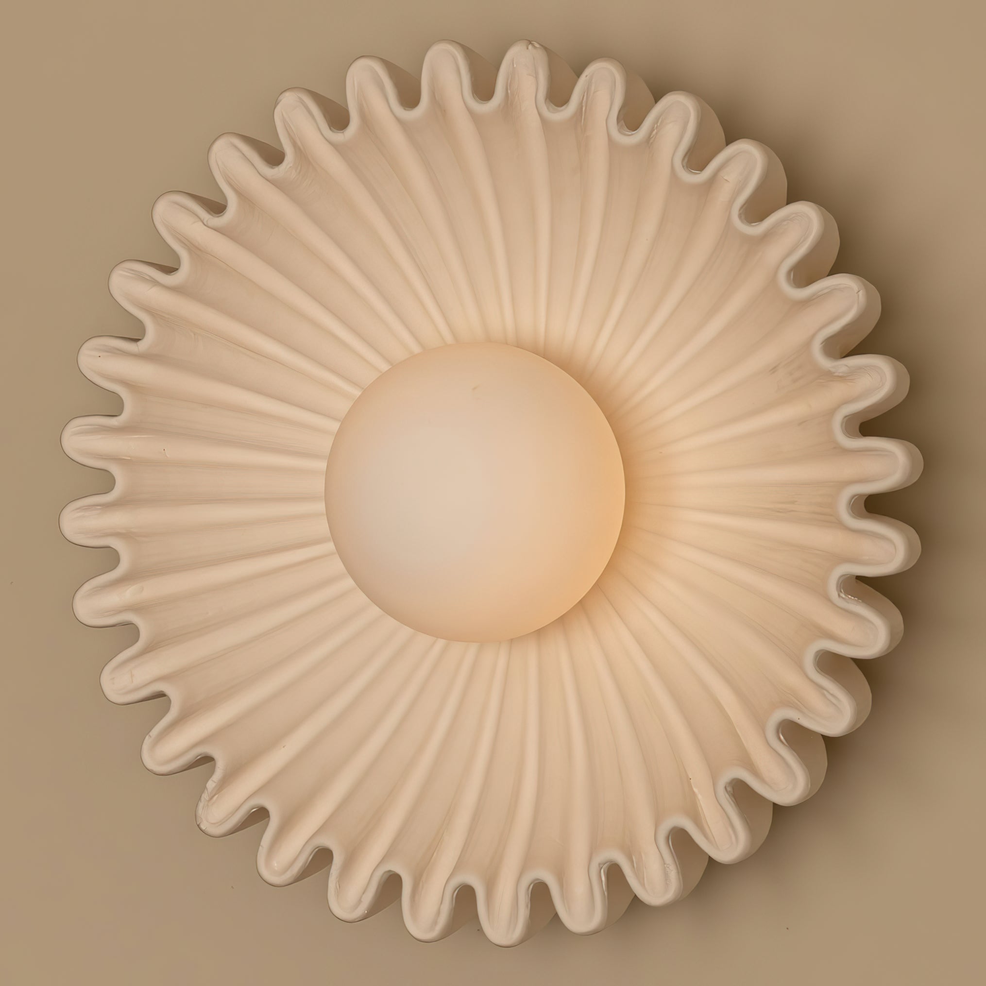 Applique Murale Céramique Verre Blanc Noir Beige Sculptural