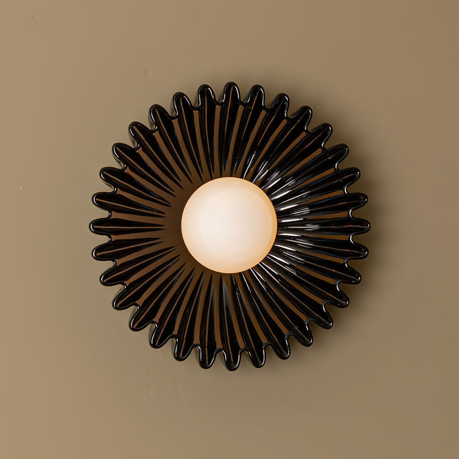 Applique Murale Céramique Verre Blanc Noir Beige Sculptural