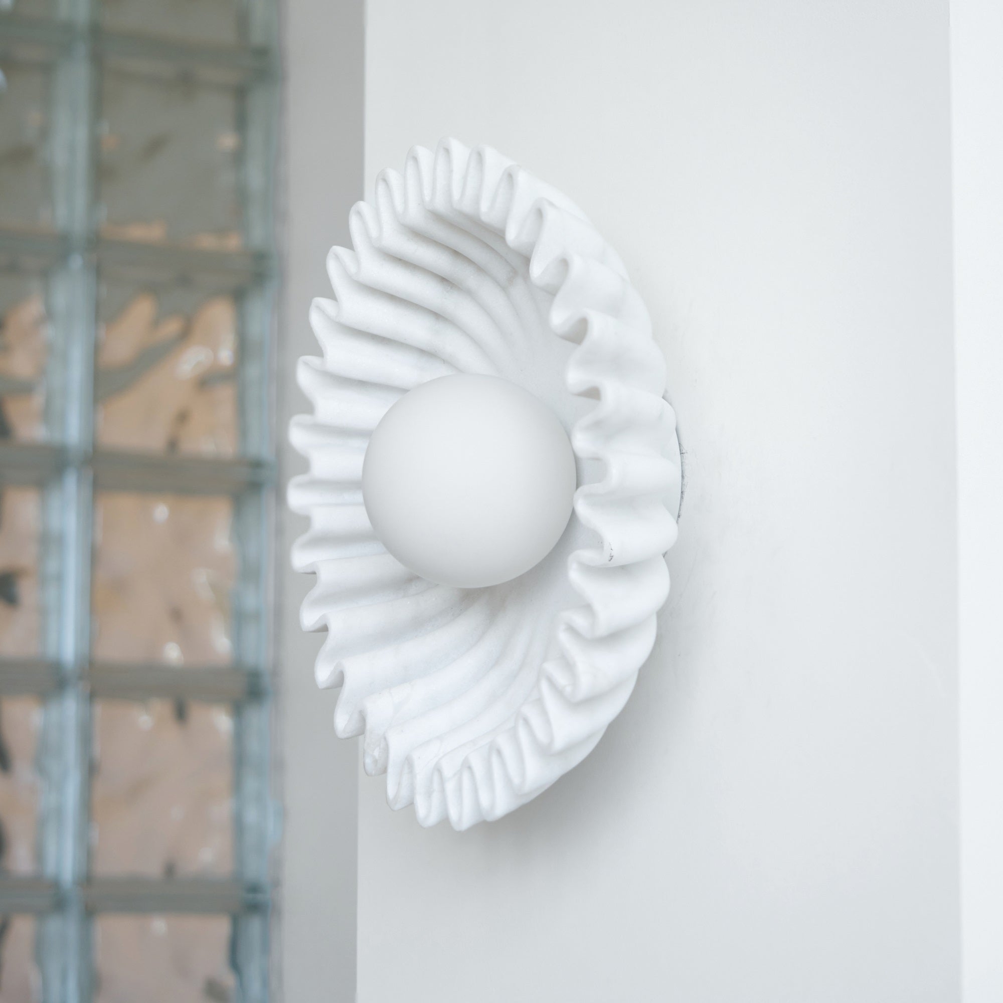 Applique Murale Céramique Verre Blanc Noir Beige Sculptural