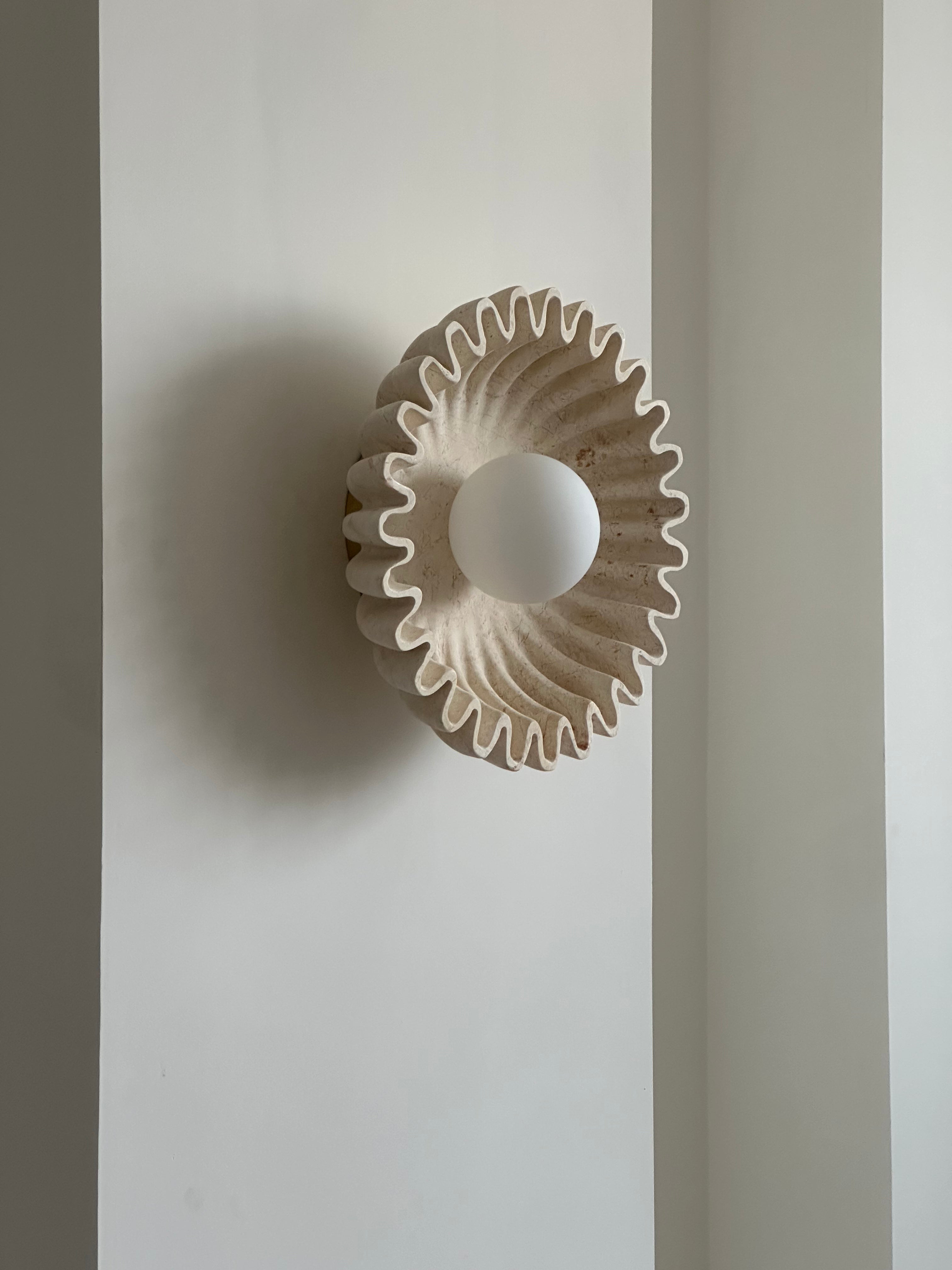 Applique Murale Céramique Verre Blanc Noir Beige Sculptural