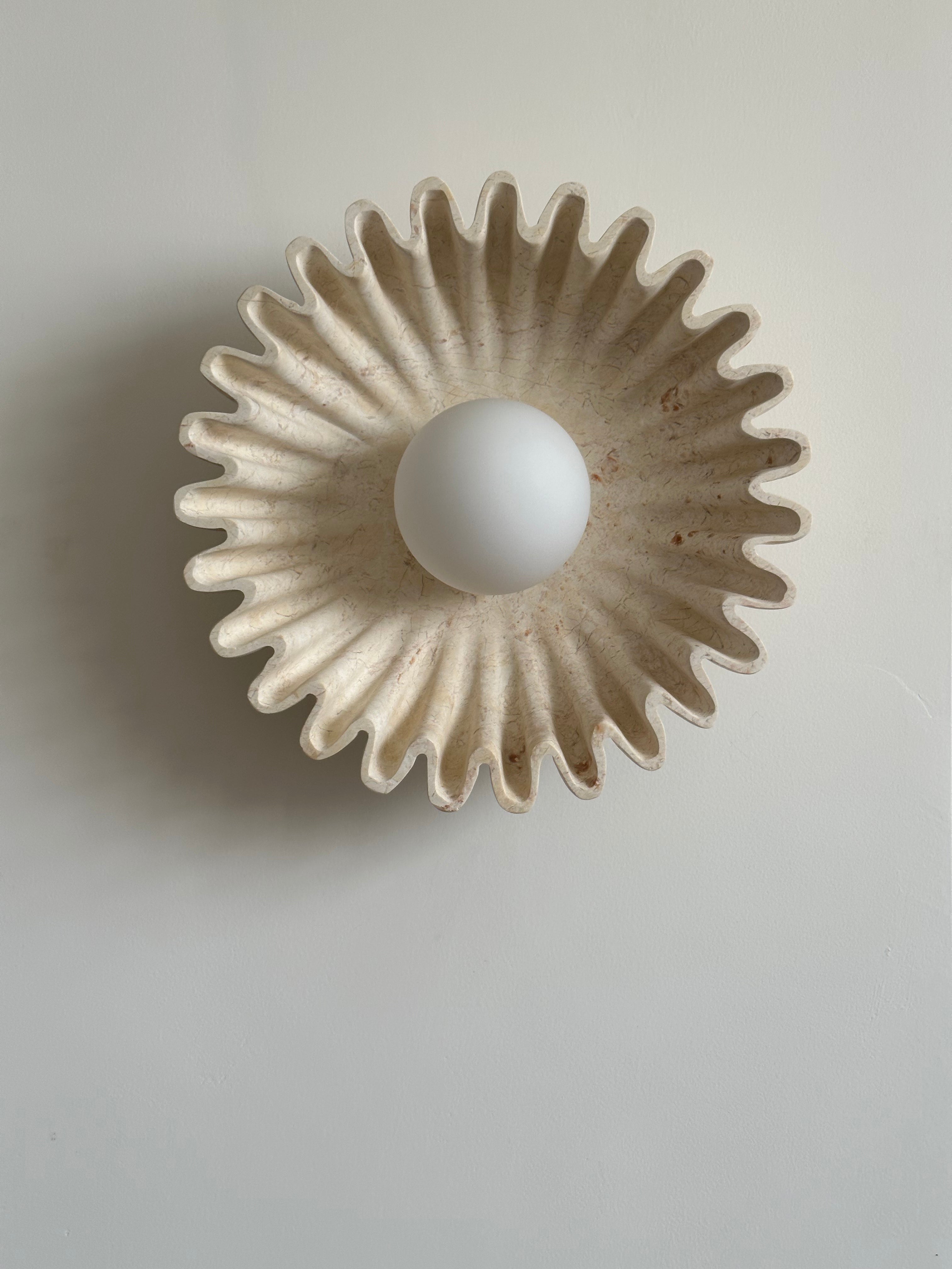 Applique Murale Céramique Verre Blanc Noir Beige Sculptural