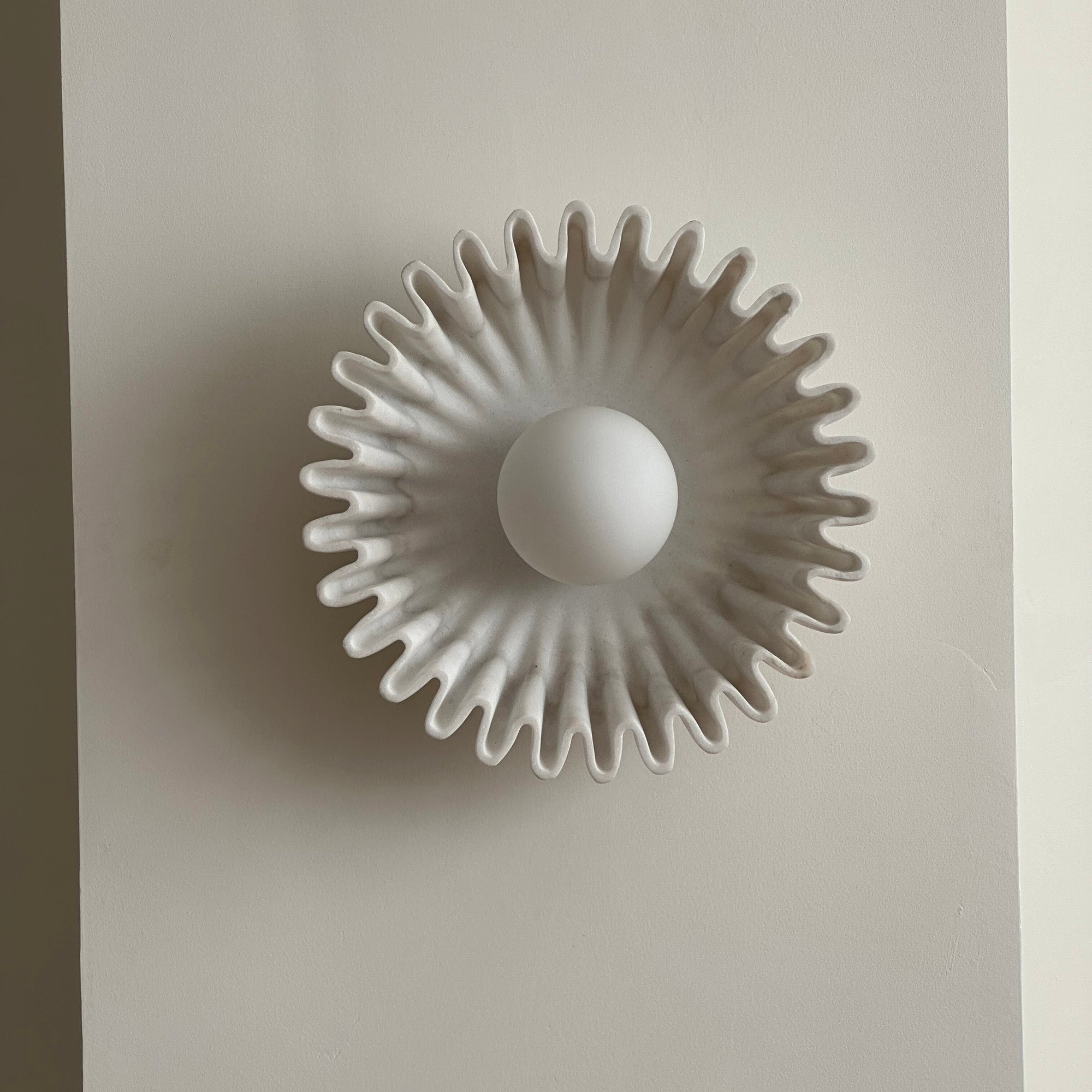 Applique Murale Céramique Verre Blanc Noir Beige Sculptural